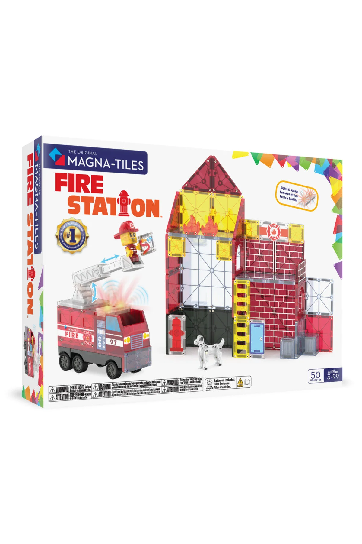 اسباب بازی های آموزشی MAGNA TILES® ایستگاه آتش نشانی 50 قطعه Magna Tiles