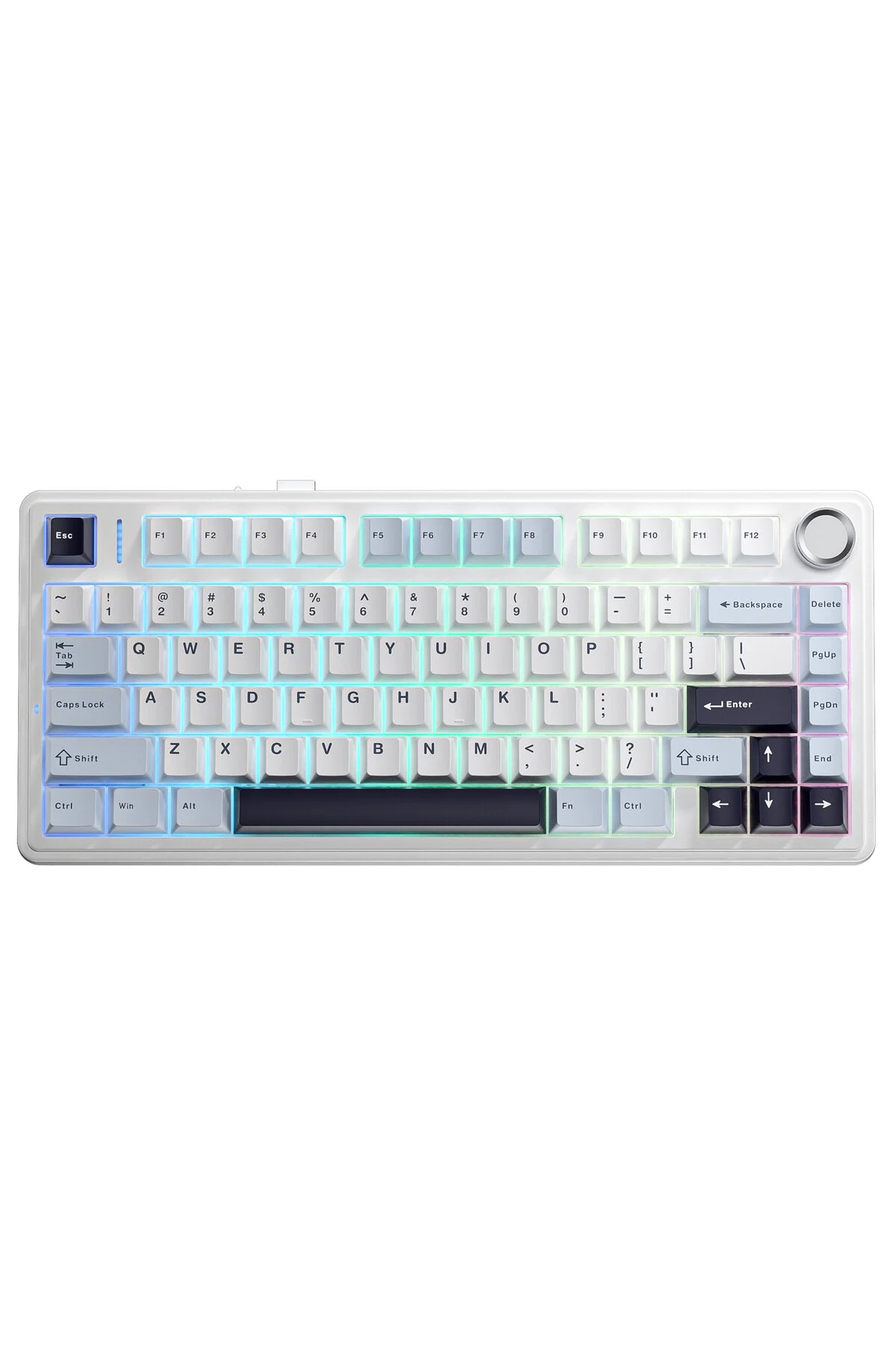 کیبورد مخصوص بازی F75 مکانیکی RGB TKL سوئیچ بی سیم ماکرو HOT صفحه کلید NAVY BLUE Aula