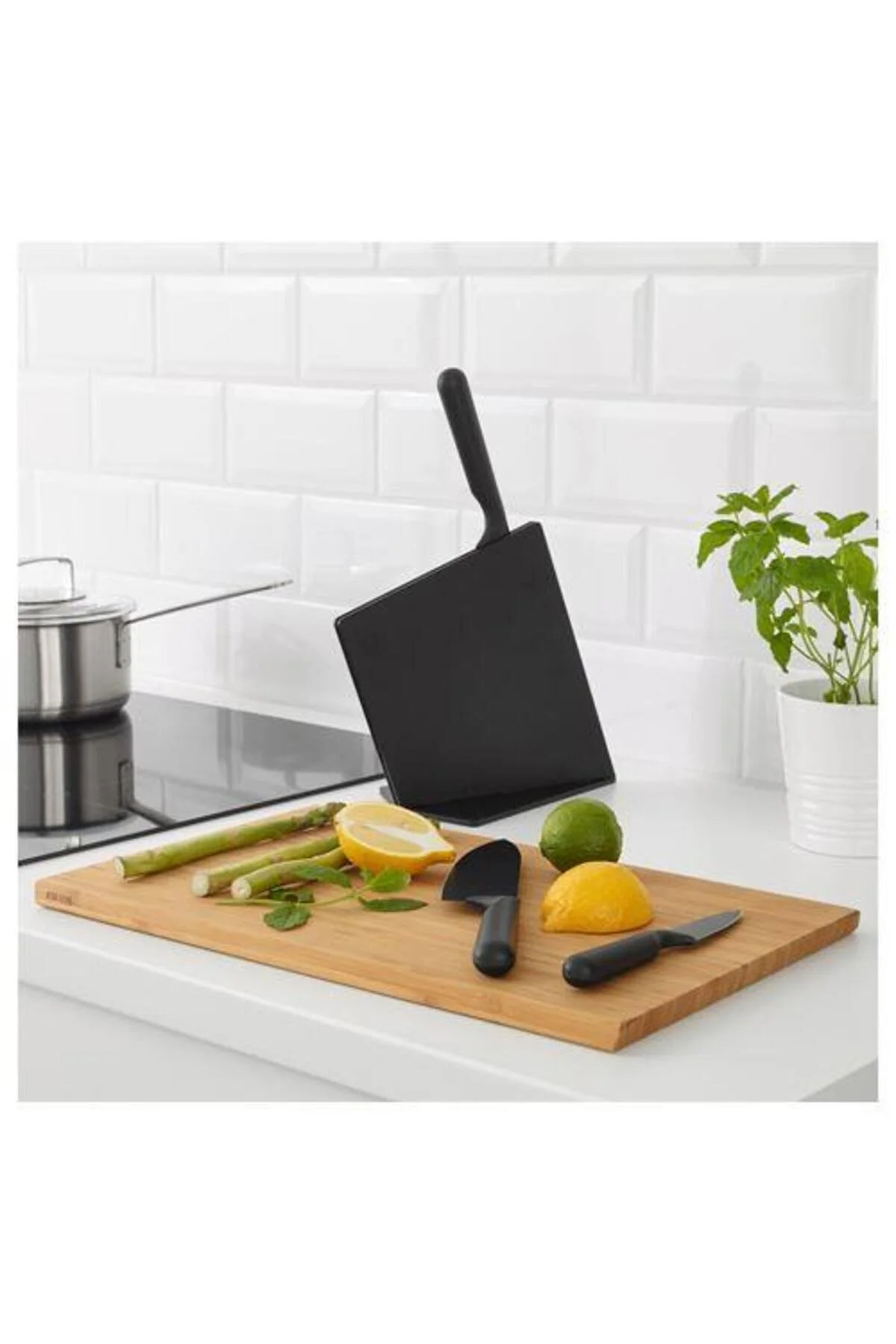 چاقو و ست سیاه 3 Lu Kip Set Stand مشکی Color Meridyendukkan Steel Kitchen Kniph  IKEA