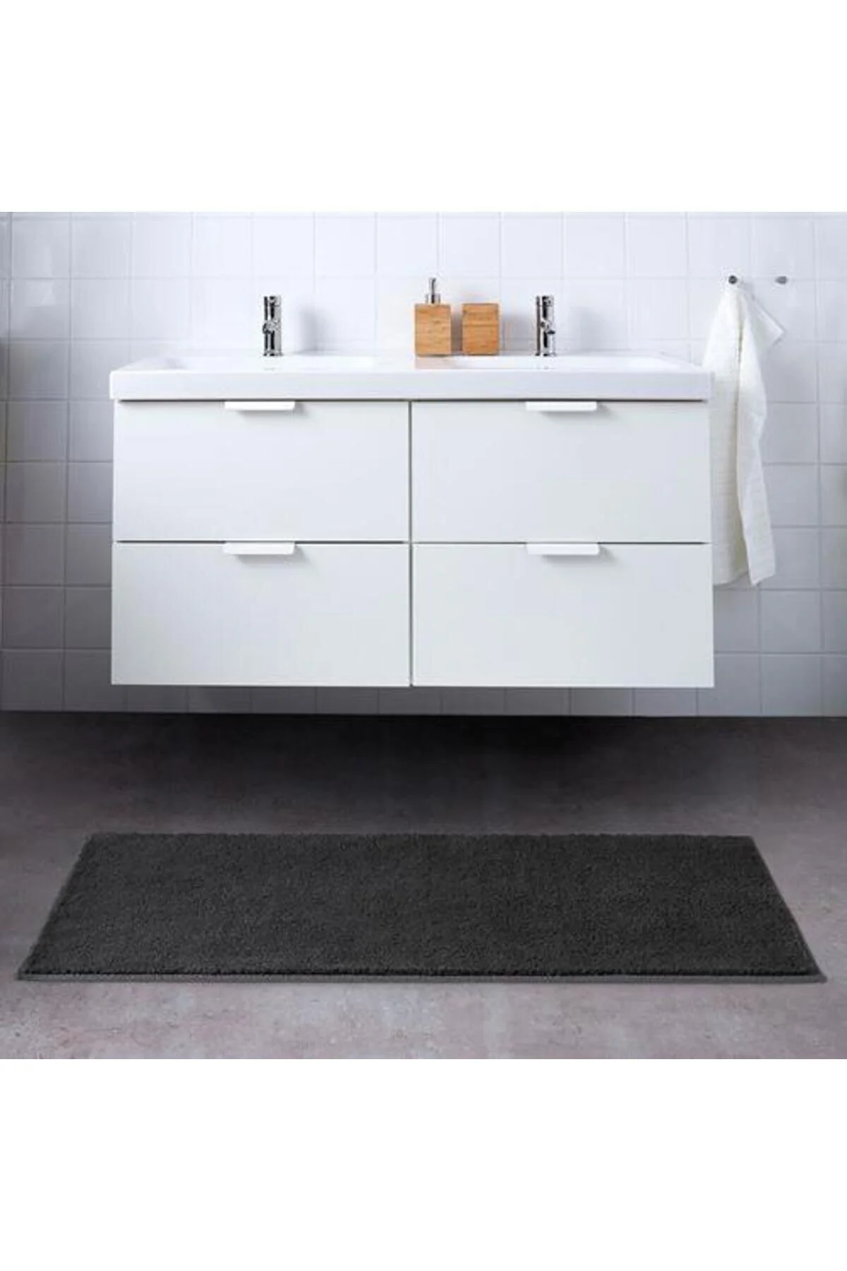پادری حمام مات کشویی رنگ خاکستری تیره 60X120 سانتی متر نساجی IKEA