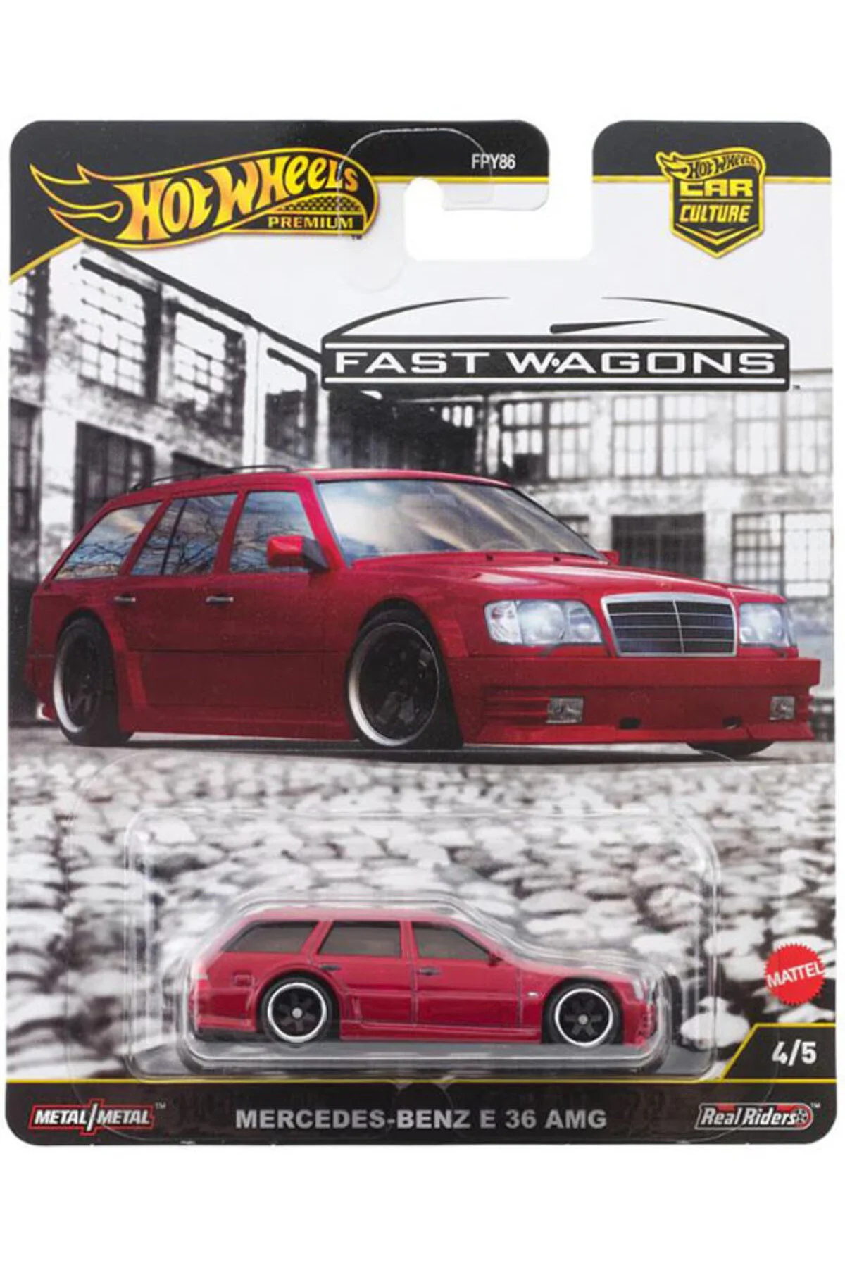 ماشین اسباب بازی WAGONS PREMIUM FAST MERCEDES BENZ E 36 AMG RED 1 64 HOT WHEELS