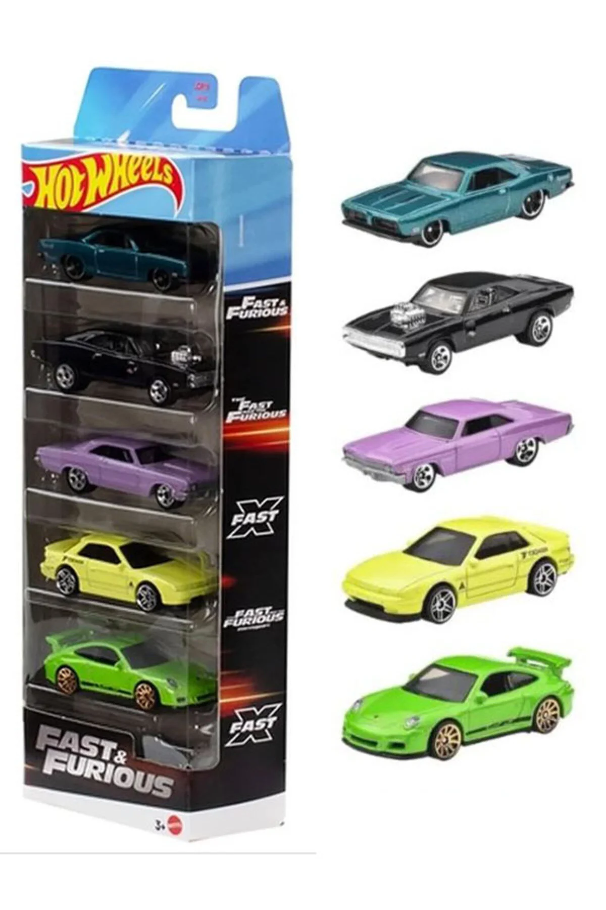 ماشین اسباب بازی مجموعه پنج با مضمون FAST & FURIOUS 2025 از ترکیه HOT WHEELS