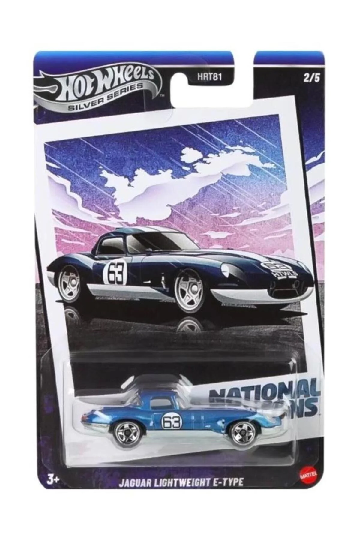 ماشین اسباب بازی سری نقره ای JAGUAR سبک وزن E TYPE HRT81 JBY90 هات ویلز اورجینال HOT WHEELS
