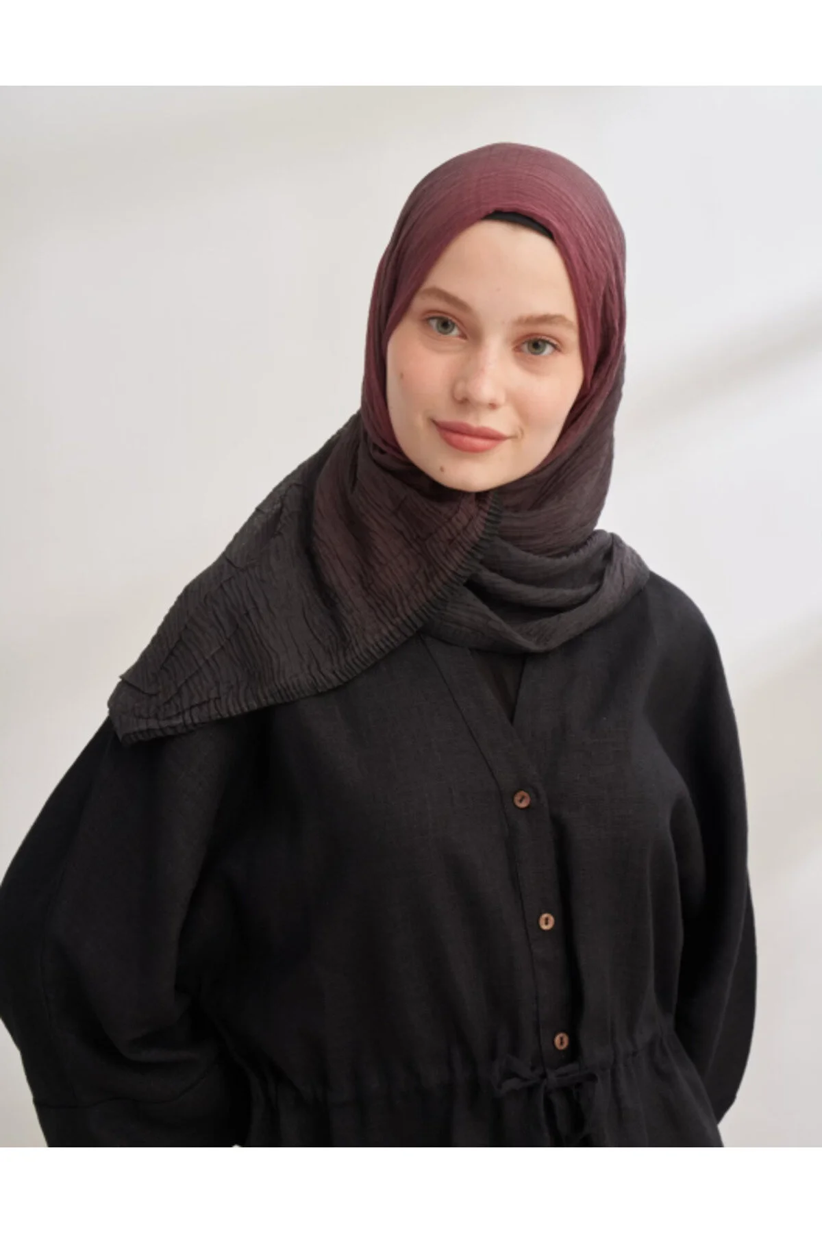 شال شیب دار کمربند موسلین BLACK CLARET RED ARMANDA
