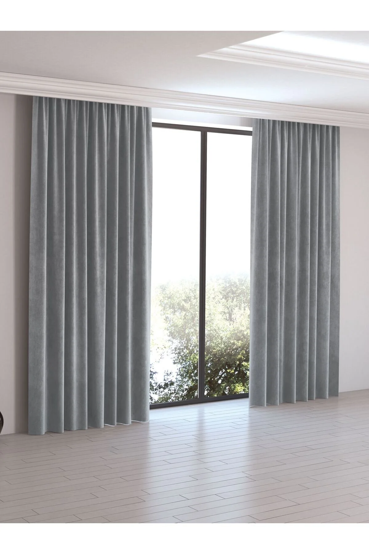 پرده ضخیم (فون) خاکستری سریال روزانه Light Grey Island Curtain  Perle