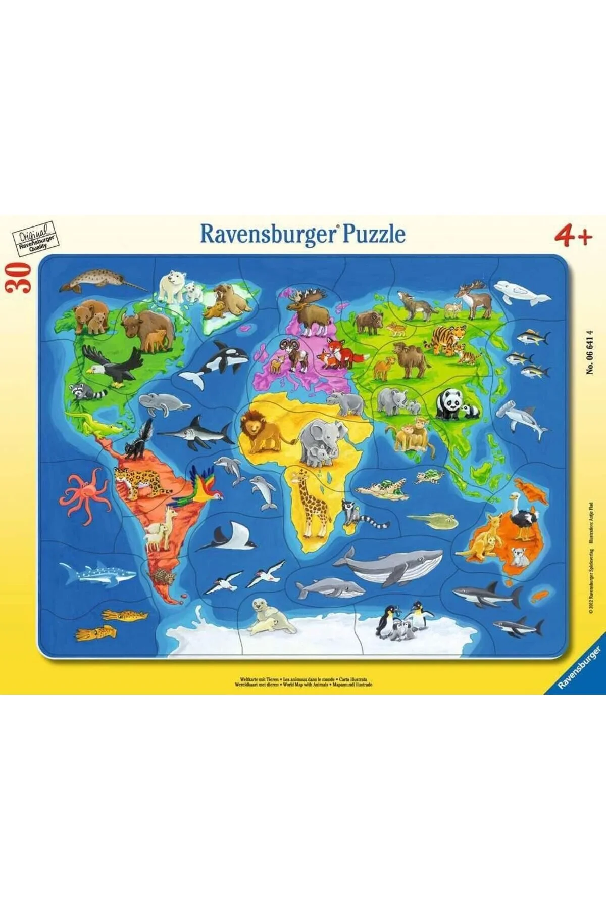 پازل ها و یاپبوزهای کودک RPC066414 PUZ ANIMALS PUZZLE MAP WORLD 30 قطعه MAXSHTR 1053513 STOREMAX