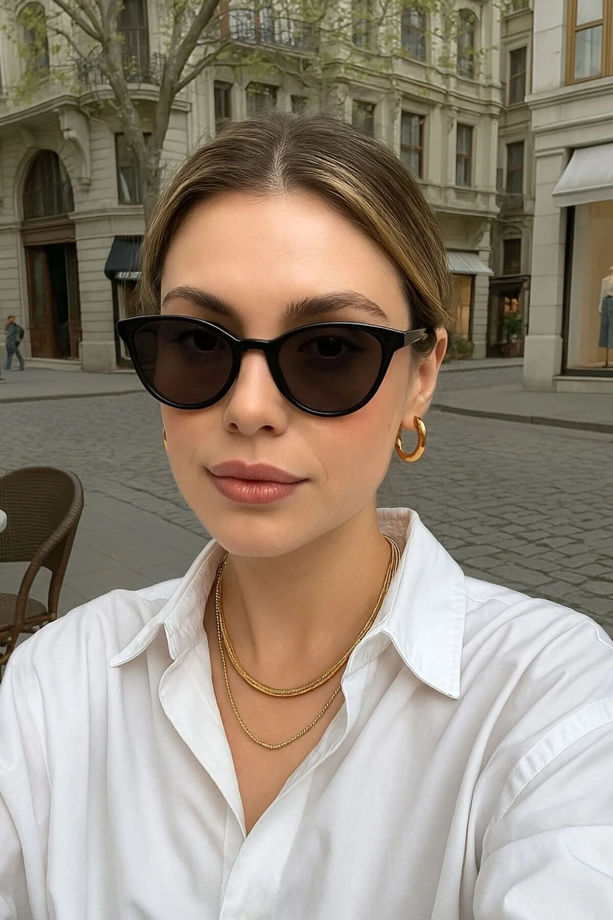 عینک آفتابی چشم گربه ای قاب سیاه اورجینال REN EYEWEAR