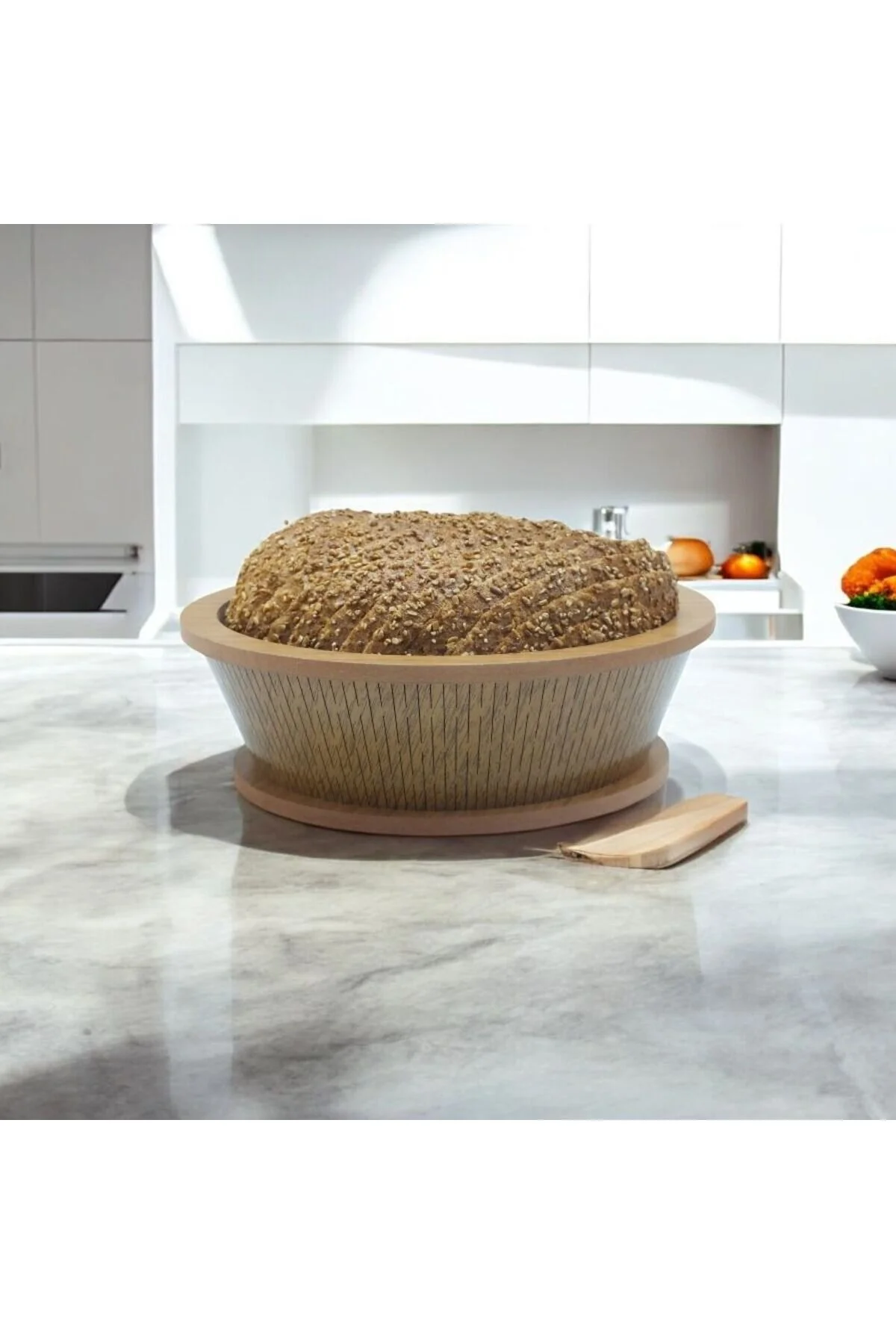 جعبه و سبد نان گرد چوبی اورجینال ada home elegant