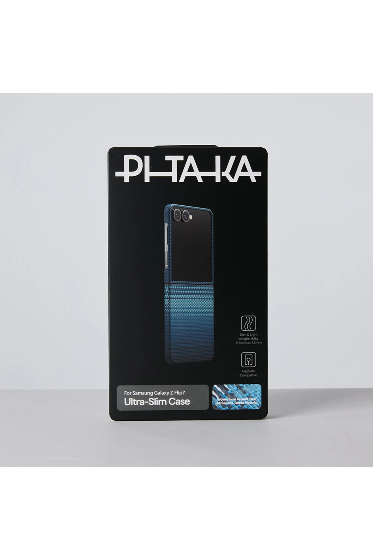 کاور و قاب GALAXY Z FLIP 7 CASE سازگار M شارژ سری لمسی بافته شده آبی رنگ PITAKA