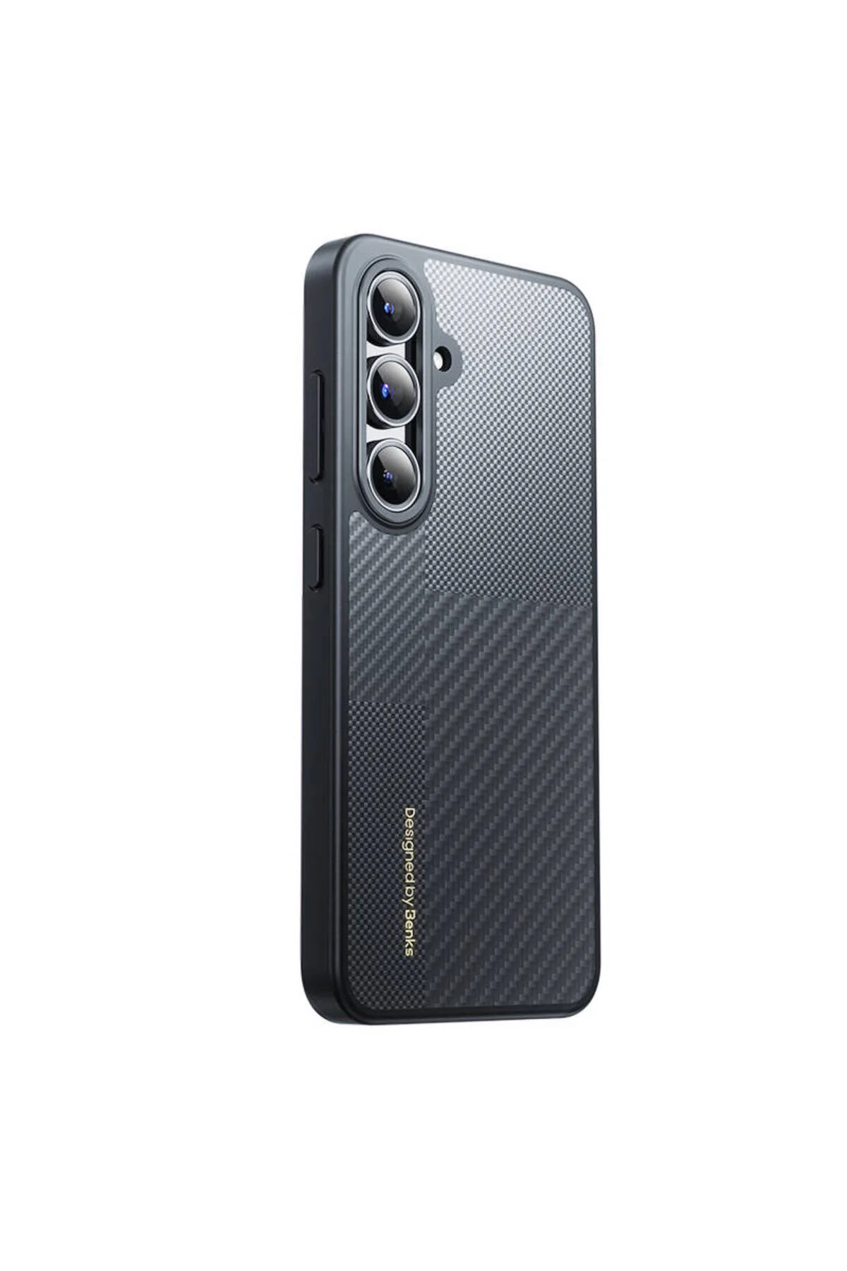 کاور و قاب گلکسی S25 با شارژ ایمن سازگار فیبر کربن مونتاژ HYBRID ARMORPRO KEVLAR COVER مشکی Benks