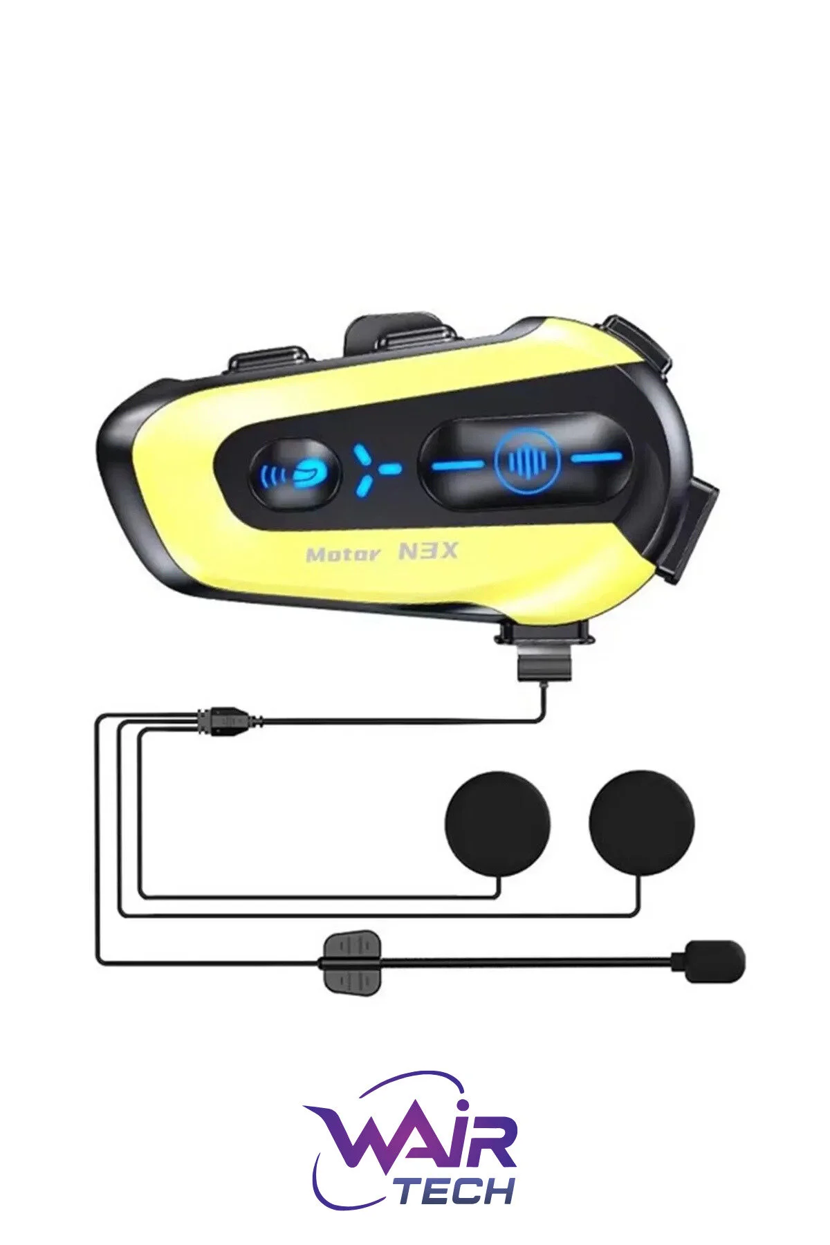 اینترکام N3X RGB LIGHT INTECOM 3 شخص پیوند 1000MAH موتور سیکلت بلوتوث هدفون مجموعه Wair Teknoloji
