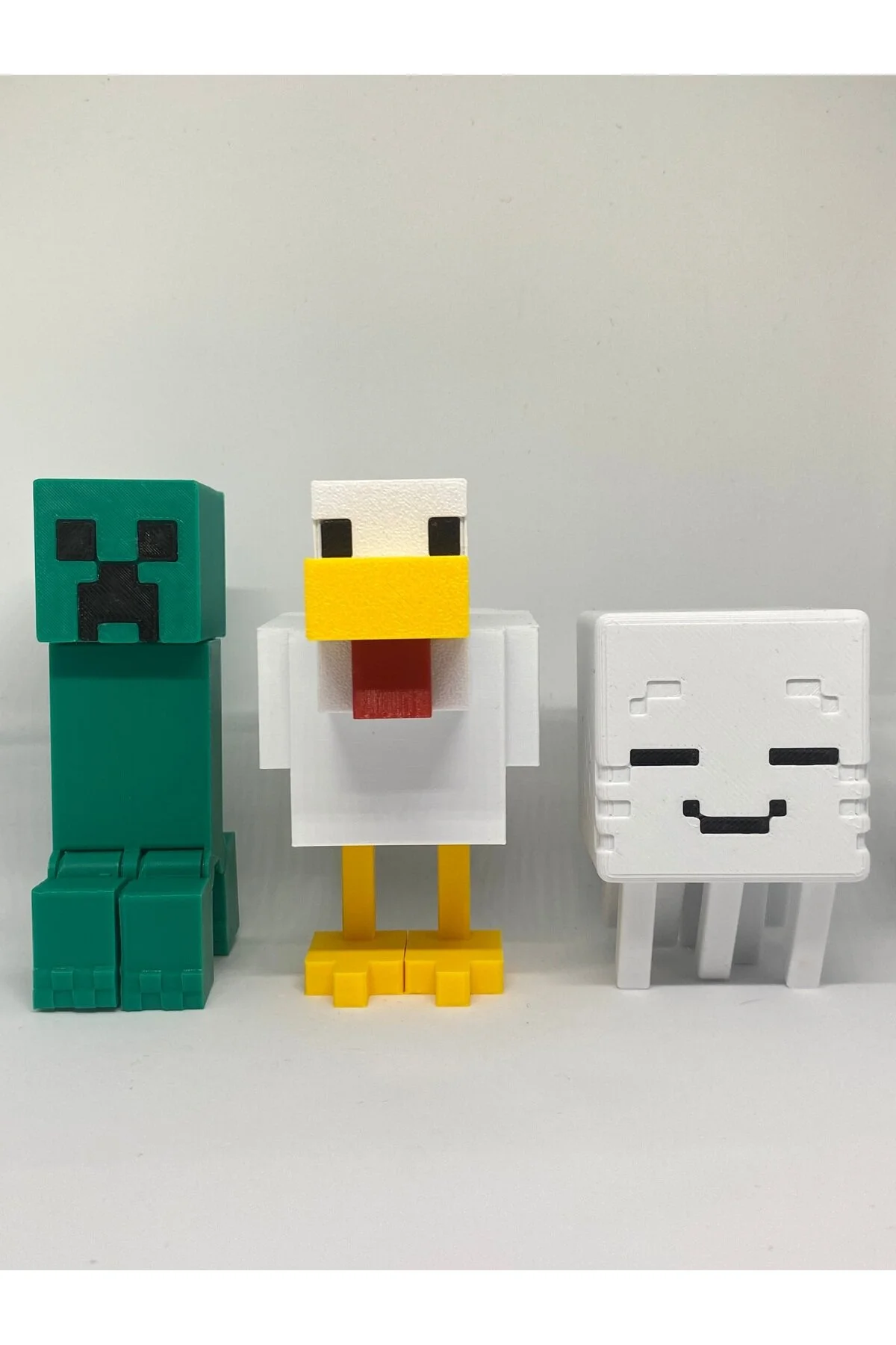 اسباب بازی های فیگور شخصیت MINECRAFT GHASTLING CHICKEN AND CREEPER FIGUR EREM STORE 3D