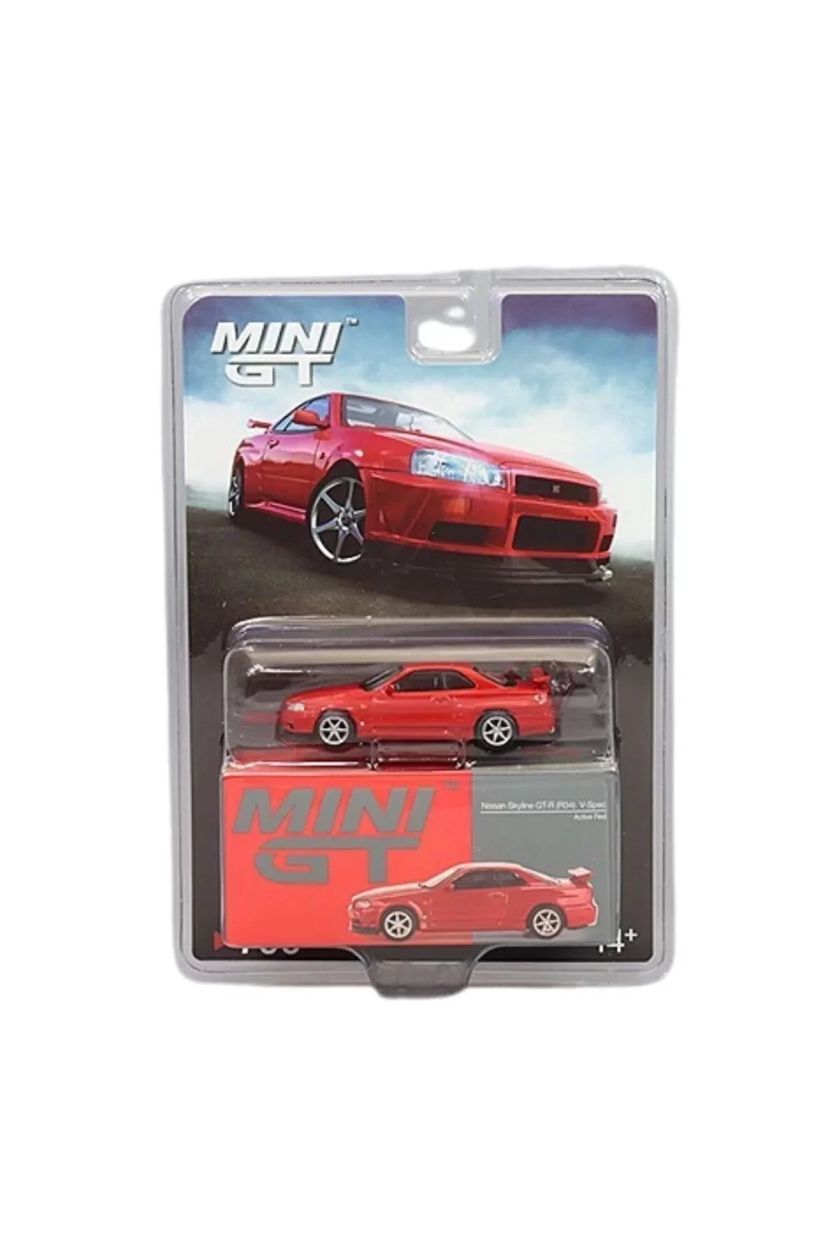ماشین اسباب بازی 1 64 NISSAN SKYLINE GT R R34 V SPEC ACTIVE RED mini gt