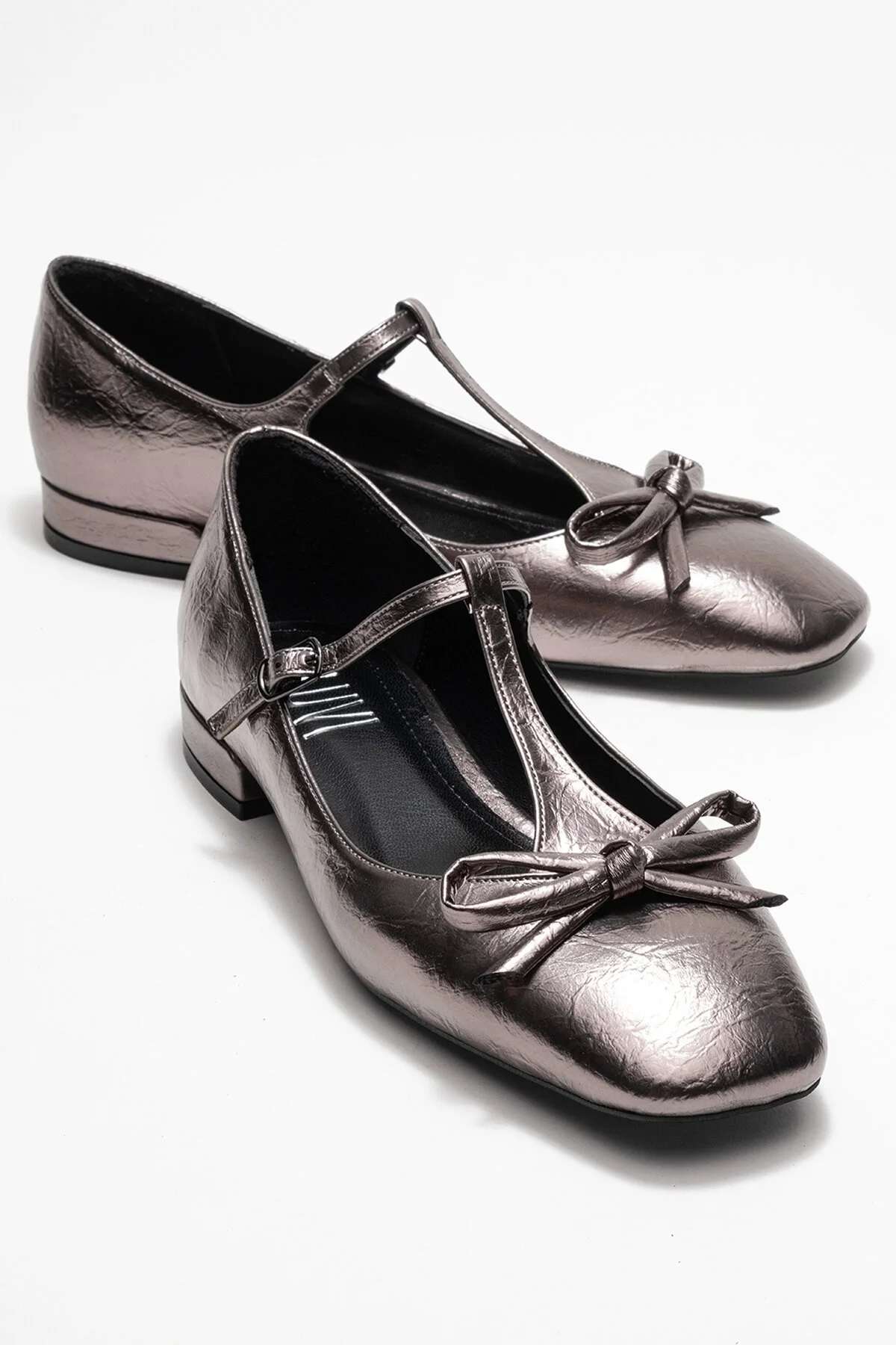 بابیت کفش های مسطح زن کمان لورنا پلاتین luvishoes