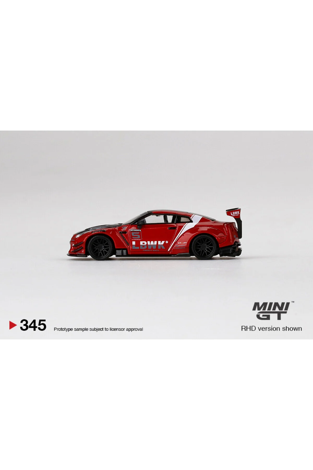 ماشین اسباب بازی 1 64 345 LB ★ WORKS NISSAN GT R R35 TYPE 2 REAR WING VER 3 WORK LIVERY 2.0 RED mini gt