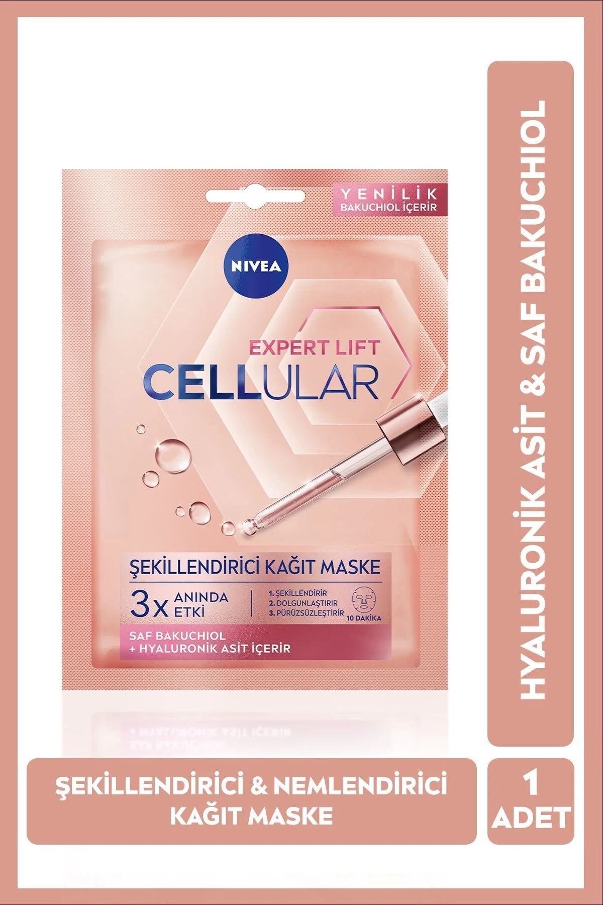 ماسک صورت کاغذی هیالورون 10 دقیقه ای با خاصیت پرکنندگی 28 گرم نیوآ Nivea