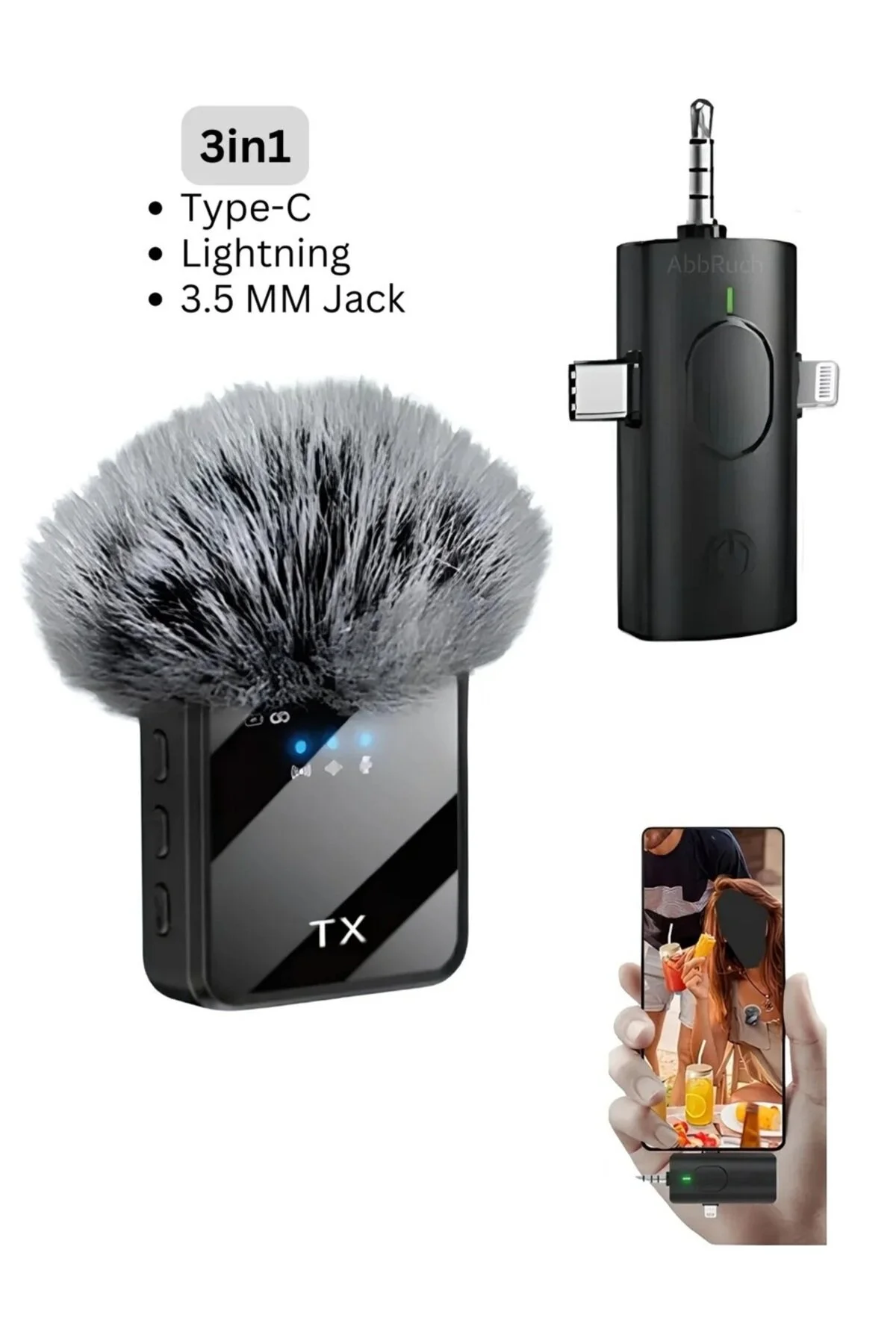 لوازم جانبی دوربین و عکس F11 2 MIC حرفه ای LAVALIER پخش زنده VLOG میکروفون فرستنده دوگانه بی سیم İMEXTECH