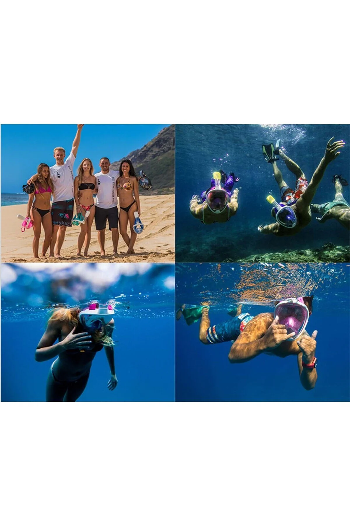 ماسک و اسنورکل SM 360 غواصی صورت کامل کشف SLIKON SNORKEL Raiden