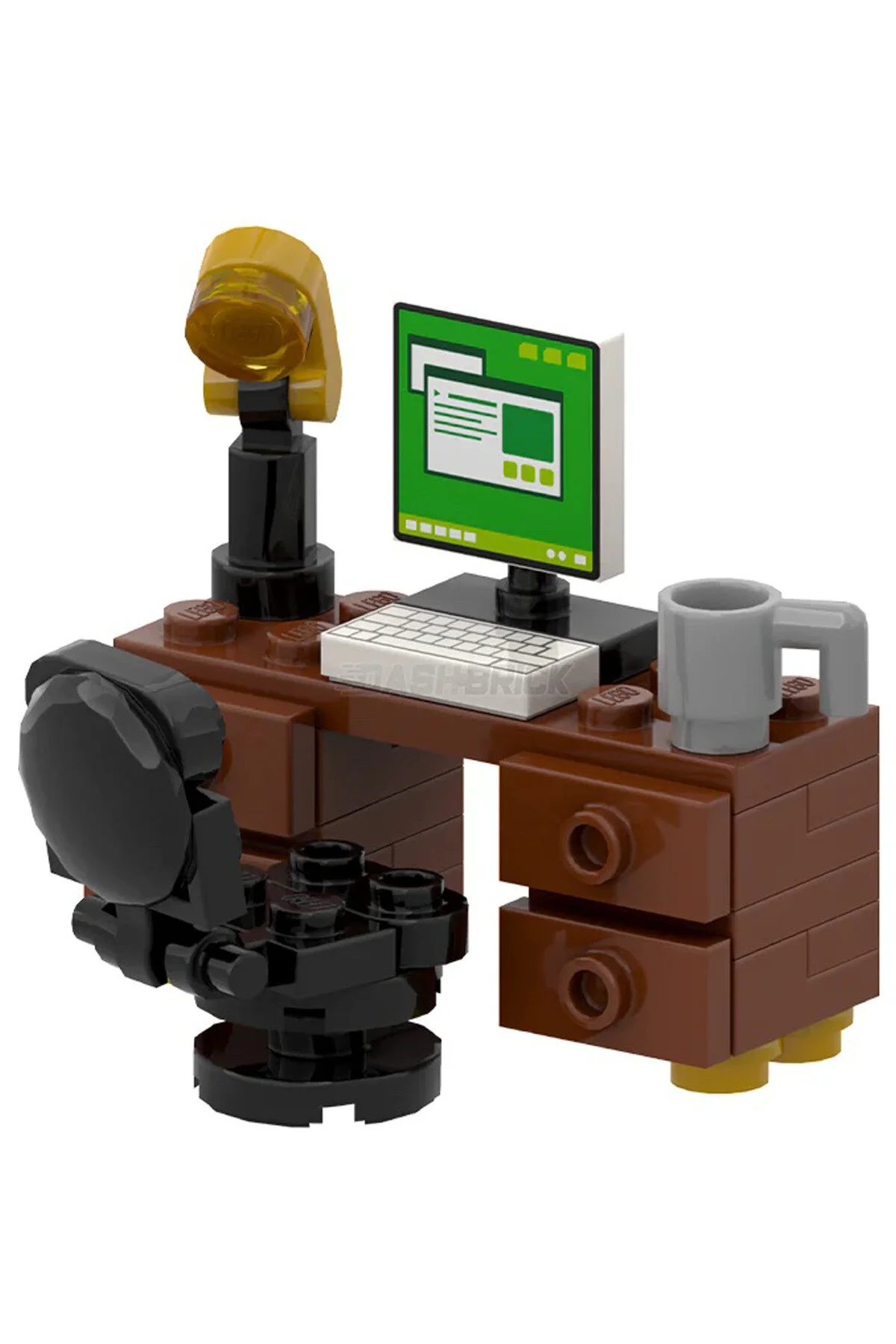 لگو و اسباب بازی های ساخت محور لوازم جانبی اصلی MOC سفارشی MINIFIGURE ساختمان مدولار میز کامپیوتر اداری از ترکیه LEGO
