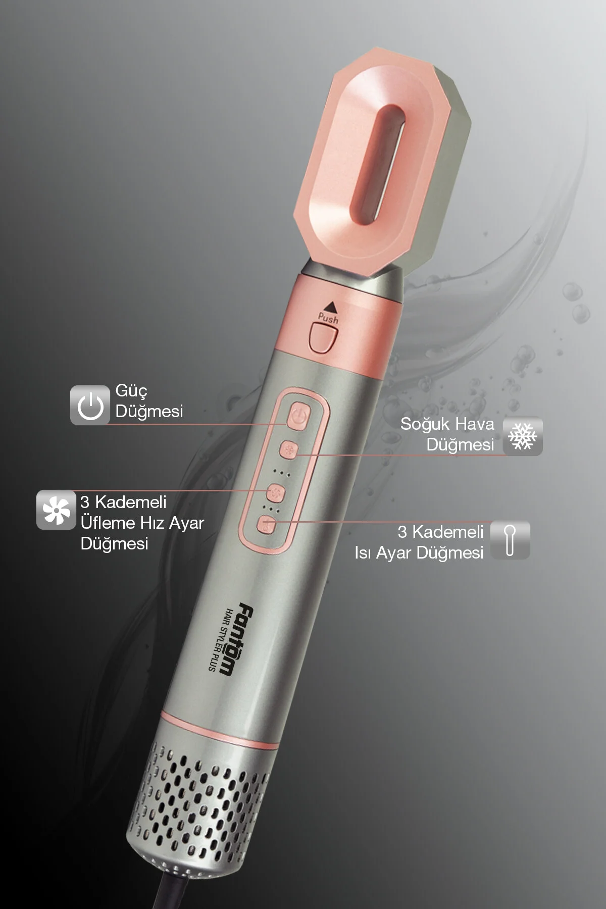 فر کننده مو خاکستری مدل به علاوه SK 1700 آنتراسیت یک ظاهر طراحی شده FANTOM