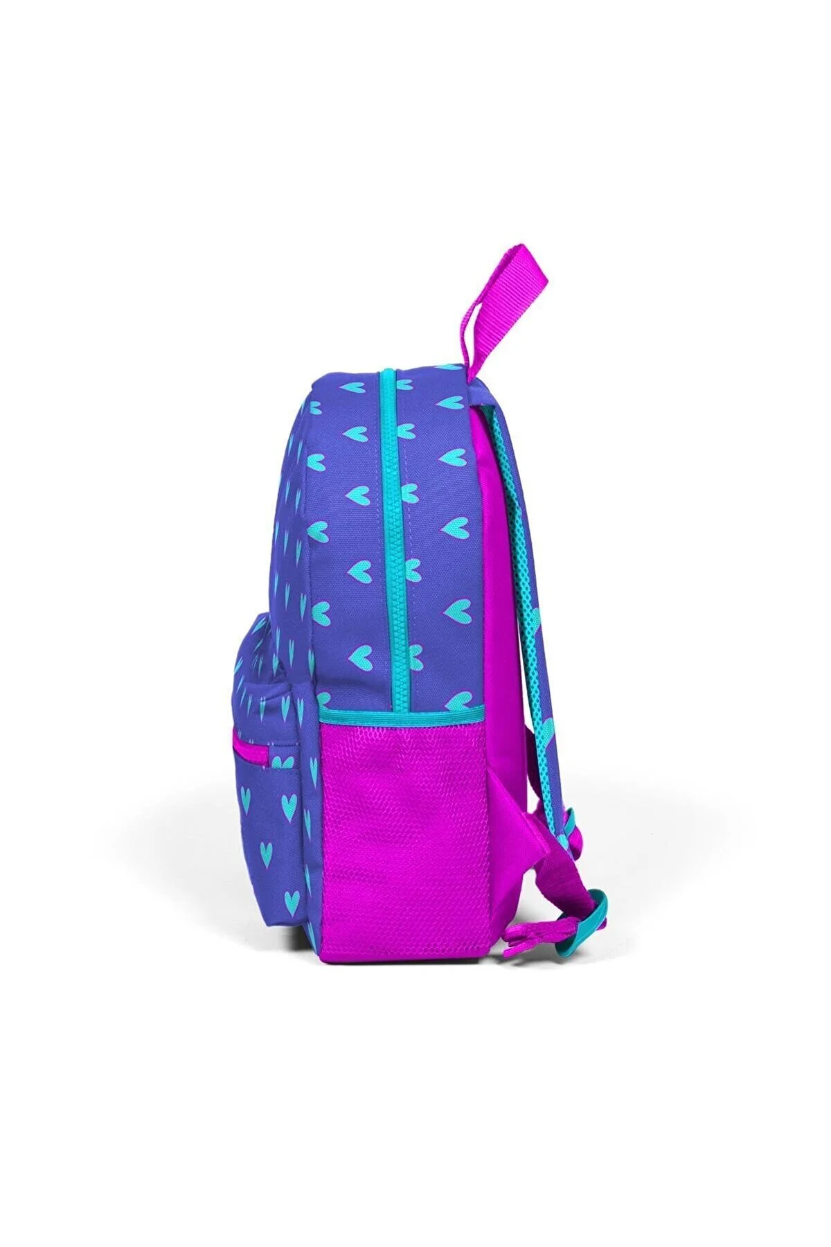 کیف مدرسه کوله پشتی لانه دو محفظه با طرح قلب اسطوخودوس کودکان 23506 Coral High