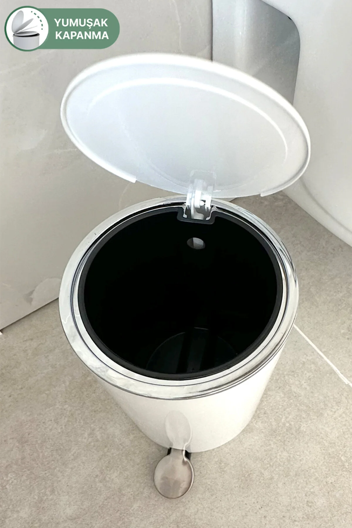 ست حمام سفید سرویس بهداشتی Lenox 5 Lt Pedal Batharbage Bashet Tolet Set 2  Prima Nova