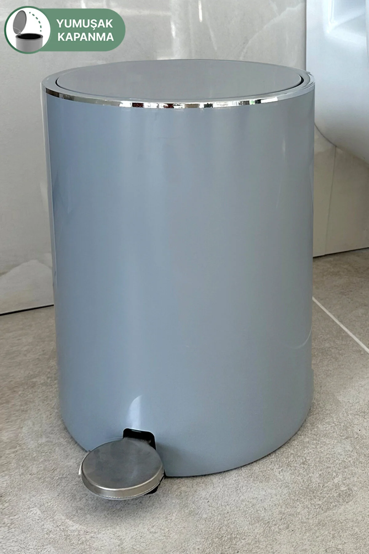 ست حمام خاکستری سرویس بهداشتی Lenox 5 Lt Pedal Bather Bashbage سطل توالت مجموعه 2  Prima Nova