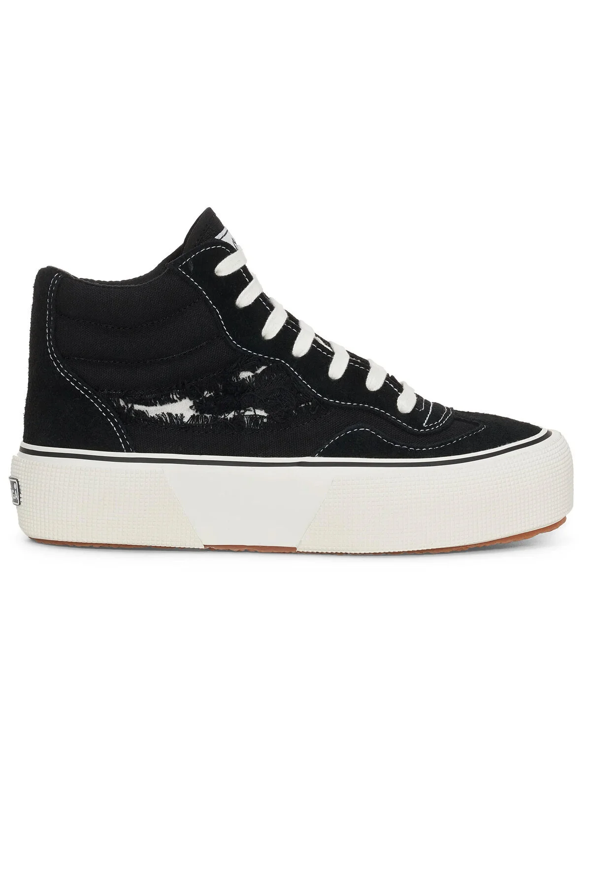 کفش زنانه 3141 REVOLLEY MID RIPPED TAIL WOMEN BLACK دستبند سفید سوپرگا Superga