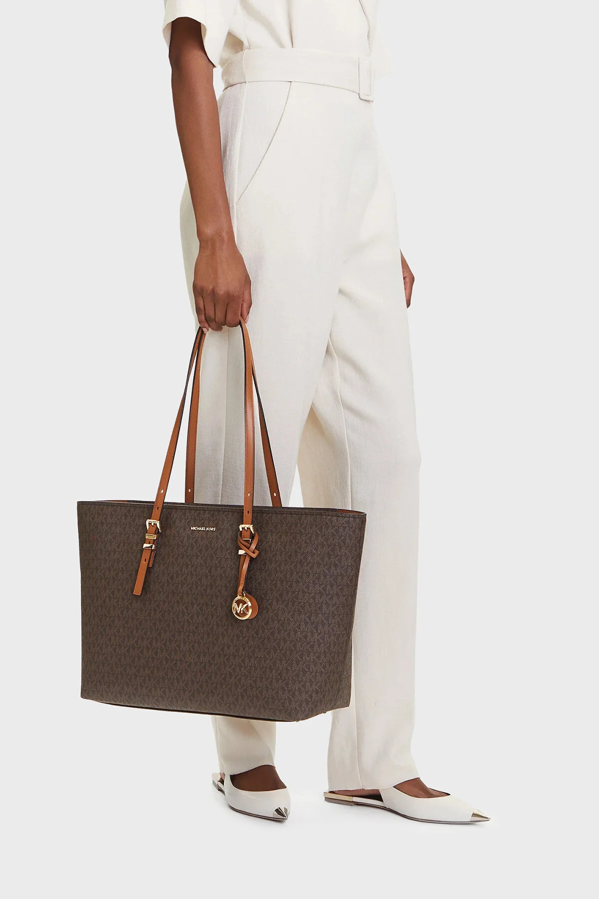کیف شانه ای 4G آرم چاپ قابل تنظیم با بزرگ TOTE 30T5GQNT9B252 30 مایکل کورس اورجینال Michael Kors