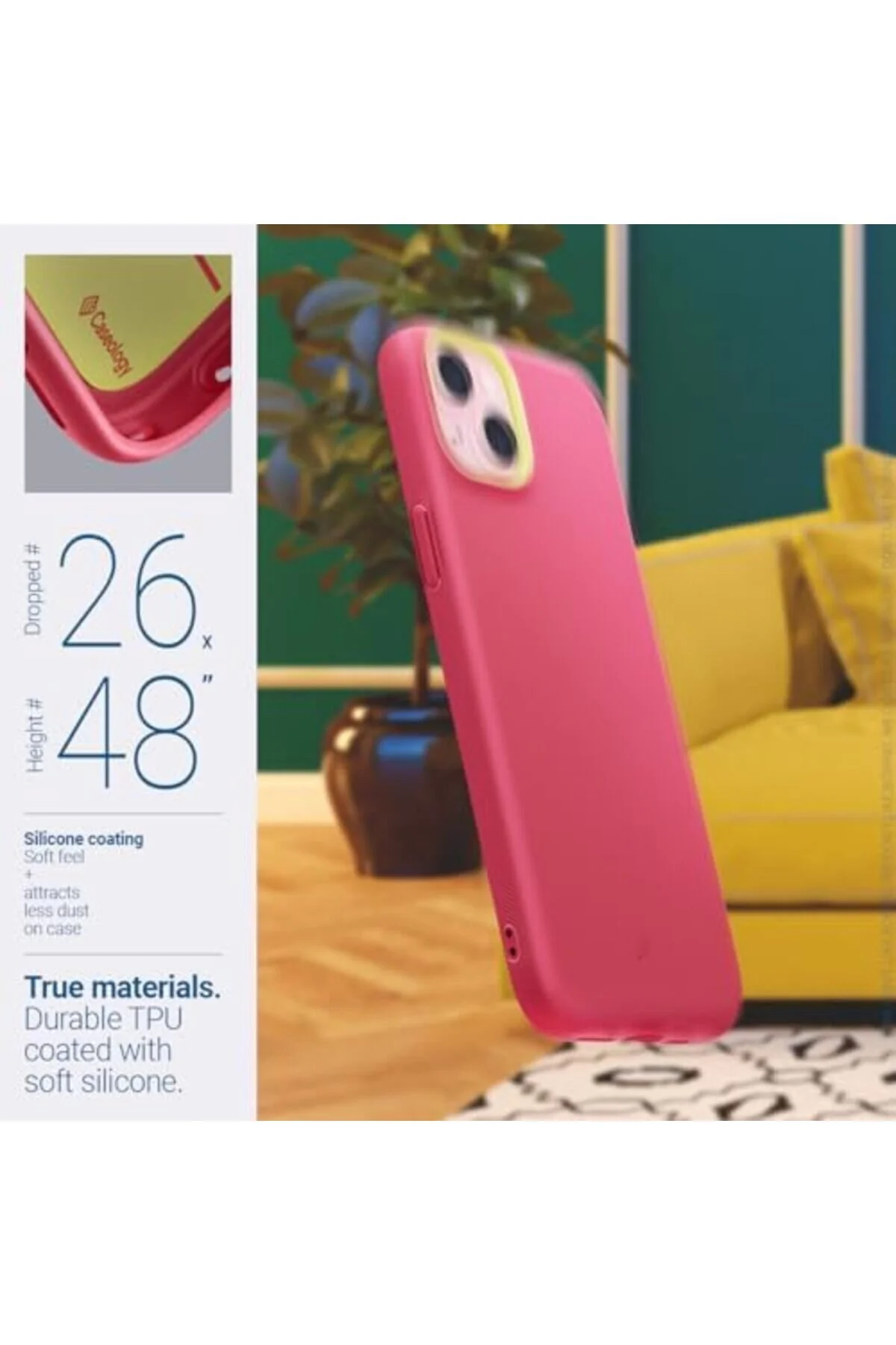کاور و قاب IPHONE 15 PLUS CASE NANO POP MAGSAFE MAGENTA LYCHEEE H & A HRN034