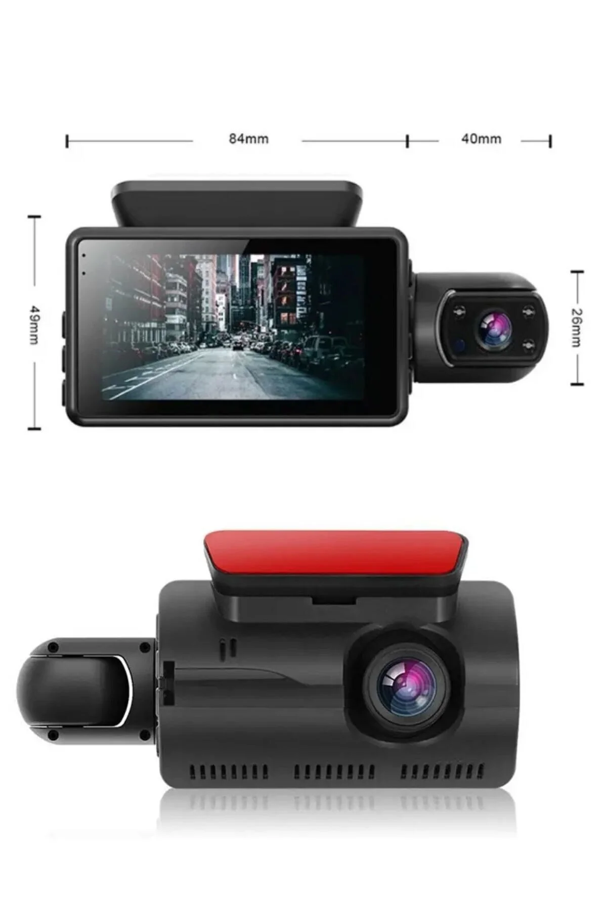 دوربین داشبورد ® وای فای دو لنز داخلی و خارجی خودرو – 1080P HD دید در شب DVR با سنسور G Buffer