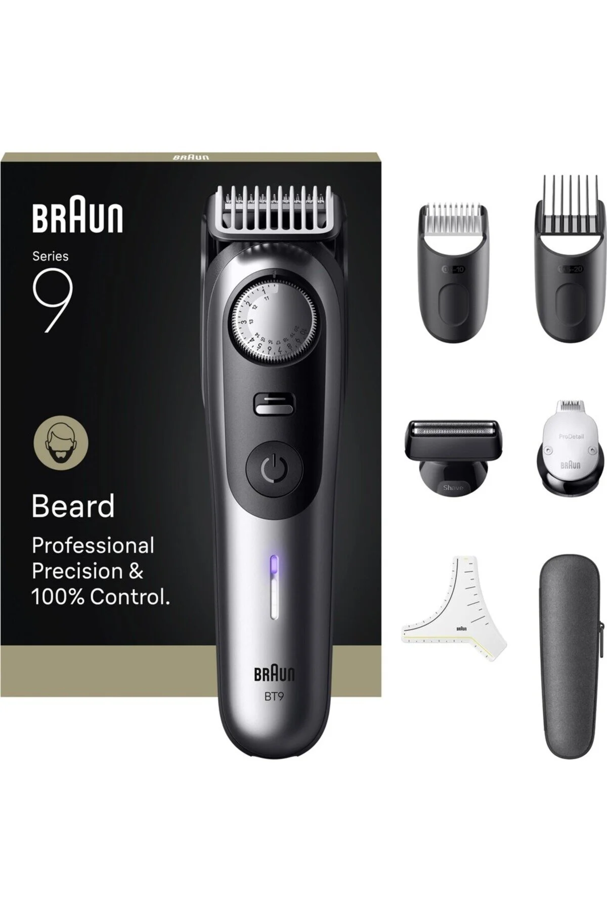 ماشین اصلاح سریال کننده ریش 9 +7 تجهیزات آرایشگر 52 طول پروبلاد FEDIYELI براون Braun
