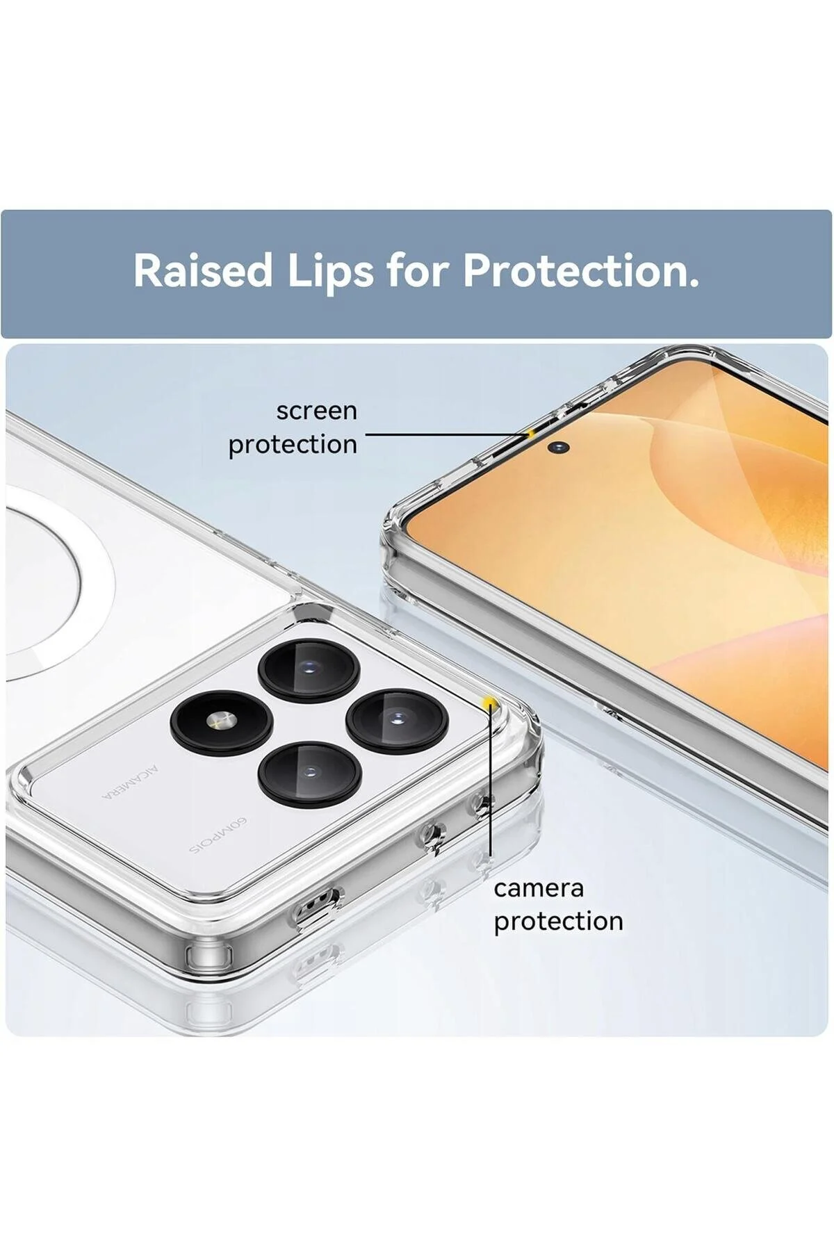 کاور و قاب کیس شیائومی پوکو X6 پرو 5G MAGSAFE CLEAR SOFT TRANSPARENT Microsonic