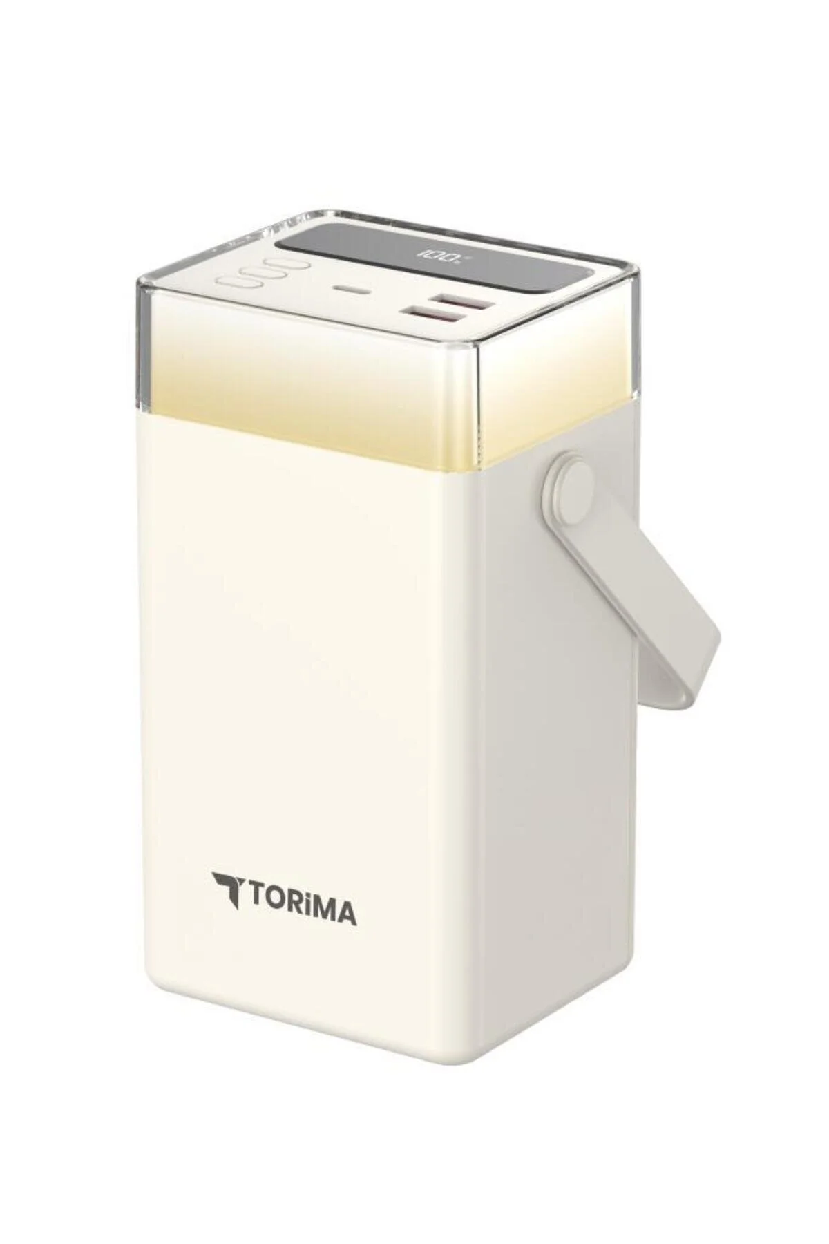 پاوربانک TRM 1061 سفید 60000 میلی آمپر ساعتی TYPE C LIGHTNING 22.5 W شارژ سریع RGB LED LIGHT اورجینال Torima