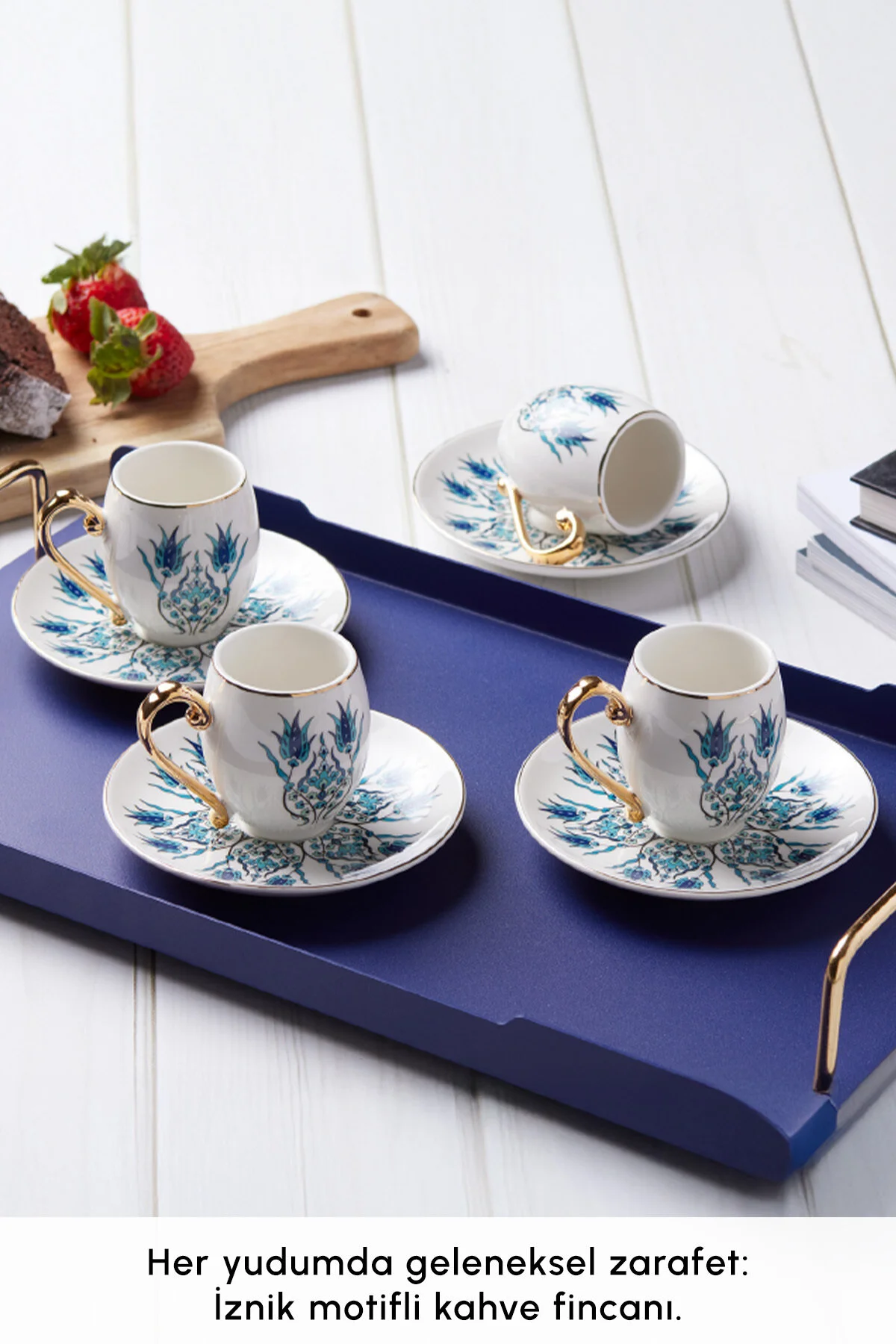 فنجان قهوه IZNIK 6 PERSON COFFEE CUPPHER 80 میلی لیتر طلا Karaca