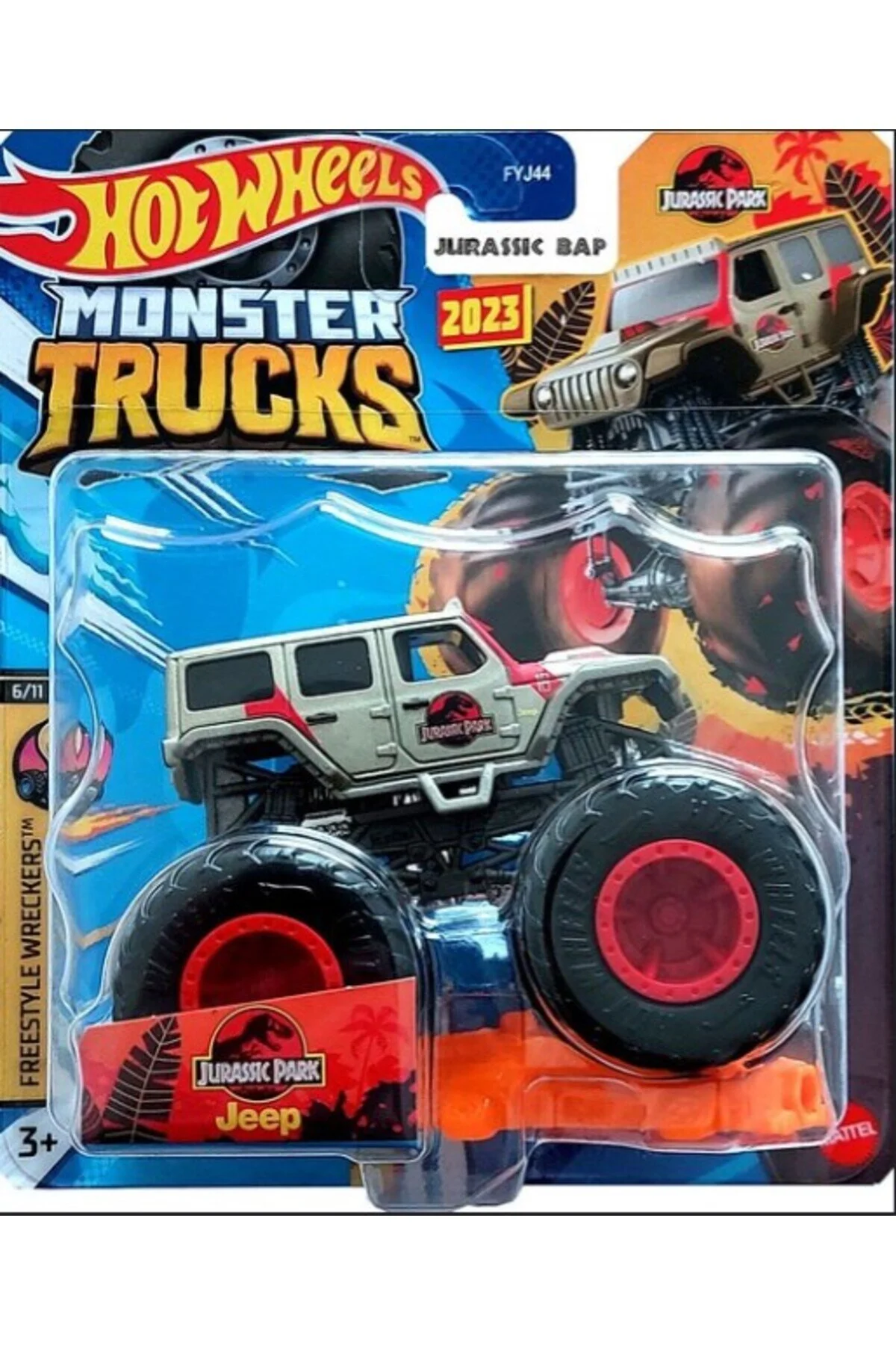 ماشین اسباب بازی MONSTER TRUCKS FYJ44 FREESTYLE WRECKERS 6 11 JURASSIC PARK JEEP WRANGLER UNLIMITED HLT08 از ترکیه HOT WHEELS