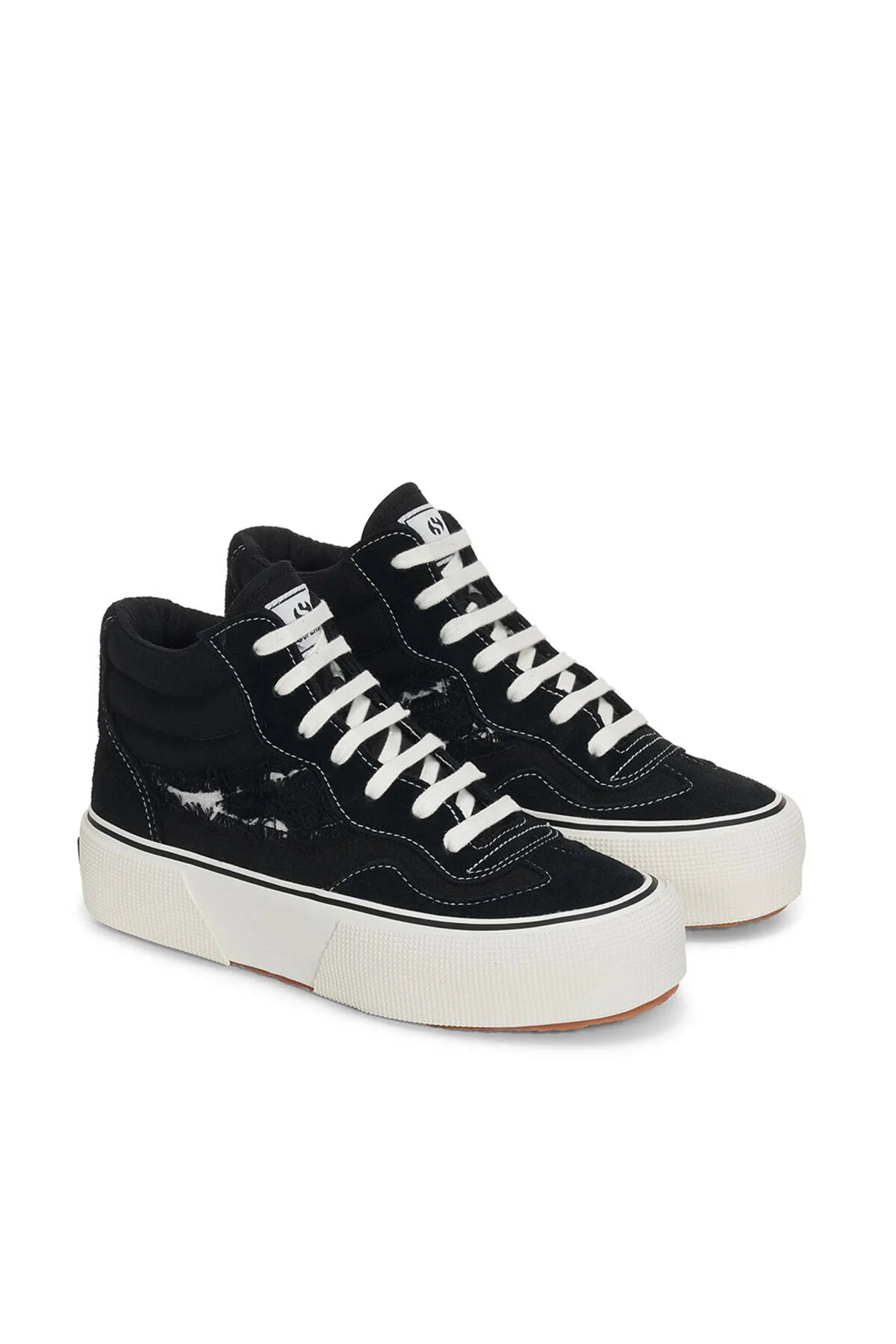 کفش زنانه 3141 REVOLLEY MID RIPPED TAIL WOMEN BLACK دستبند سفید سوپرگا Superga