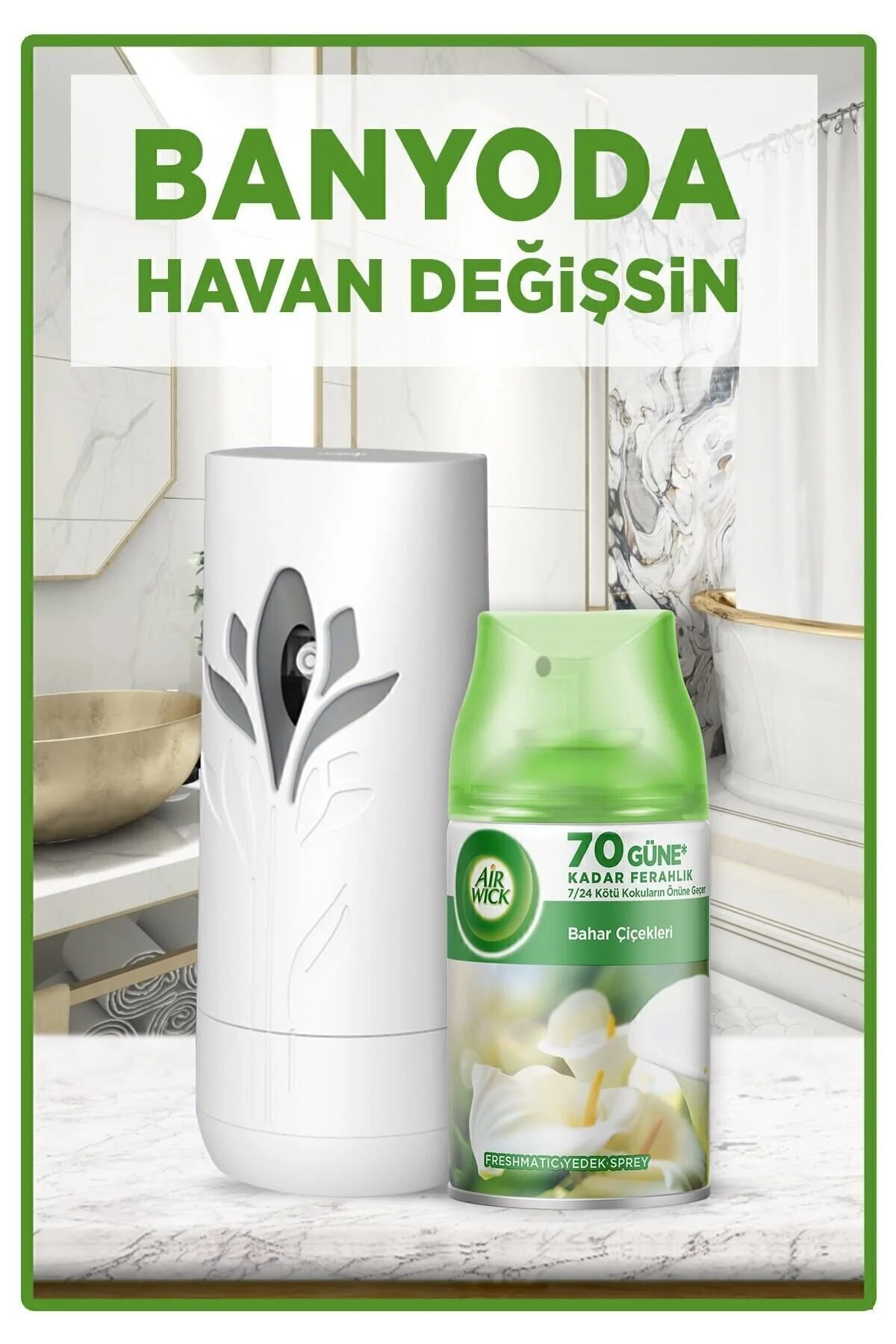 بوگیر و تصفیه کننده هوا بوی اتاق دستگاه تازه کار + رزرو 250 میلی لیتر گل بهاری Air Wick