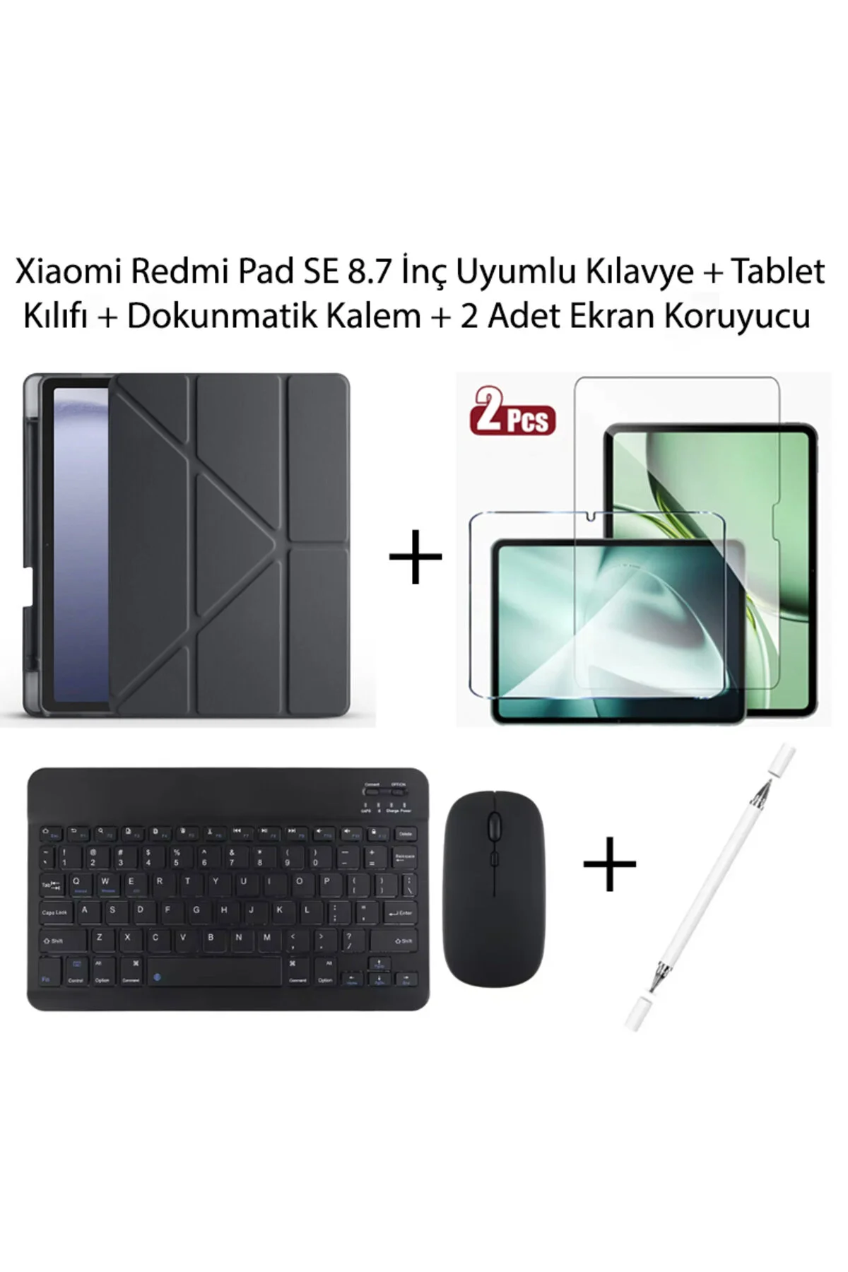 کاور تبلت قاب 8.7 اینچی REDMI PAD SE شیائومی با پایه قلم لمسی صفحه کلید و ماوس Yesnıce