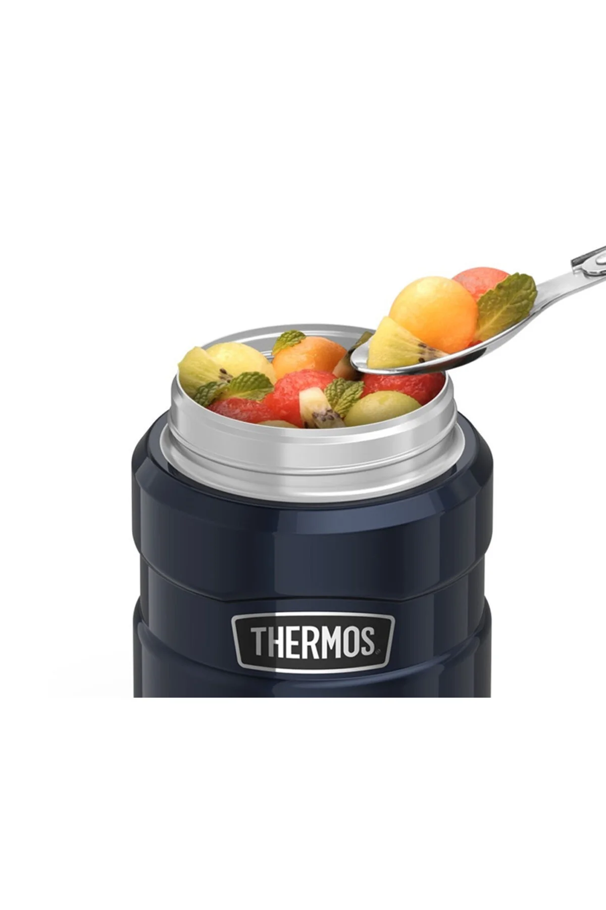 فلاسک قمقمه غذا 0.47 لیتری با عایق سرد فولاد ضد زنگ قاشق رنگارنگ اورجینال Thermos