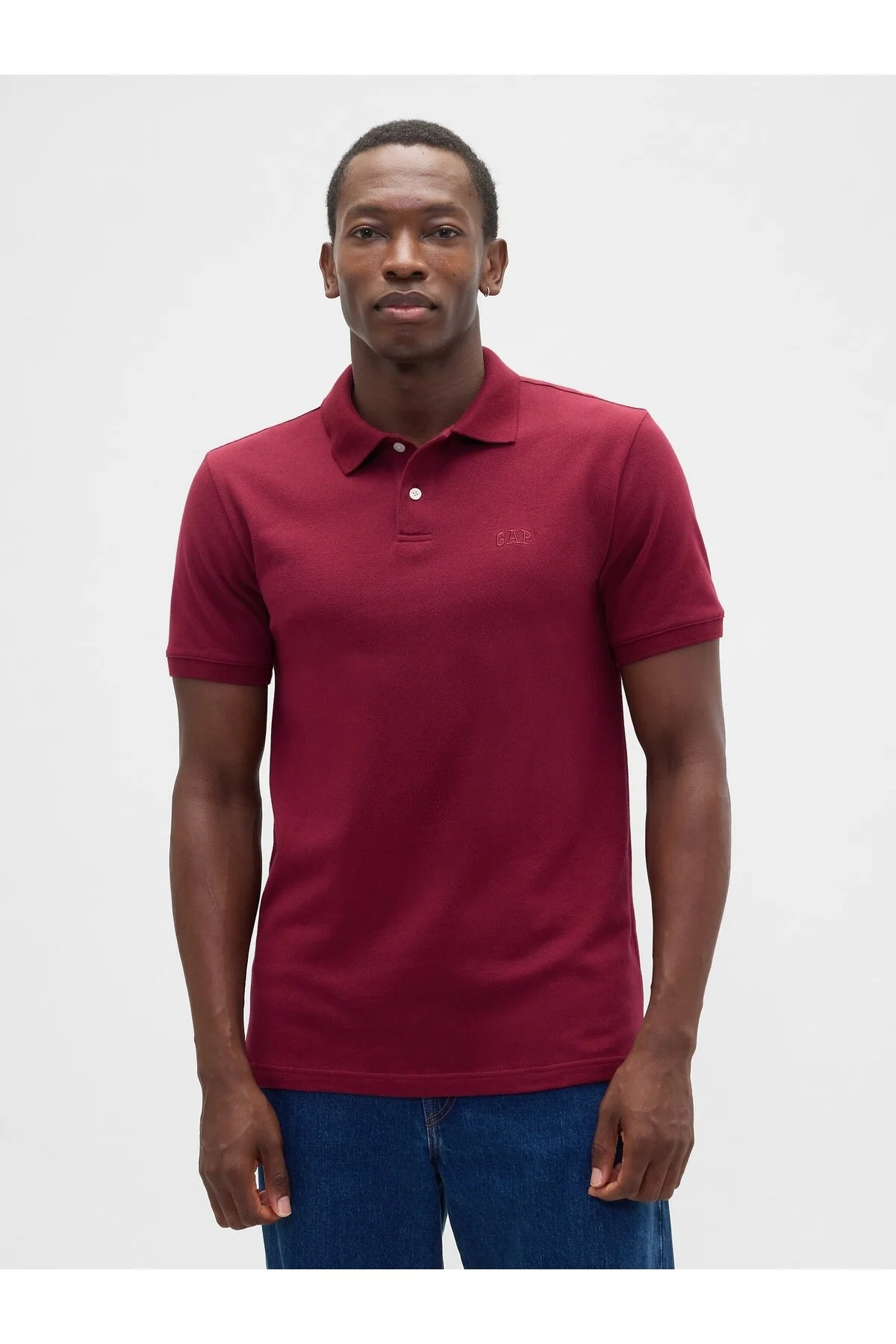 تی شرت آرم قرمز PIQUÉ POLO YAKA GAP