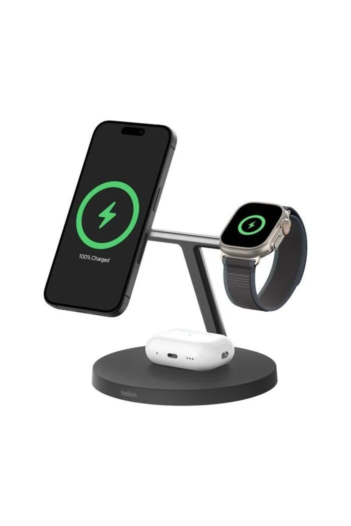 شارژر WIZ032KQBK BOOSTCHARGE PRO 3IN1 QI2 15W STAND شارژ بی سیم سیاه Belkin