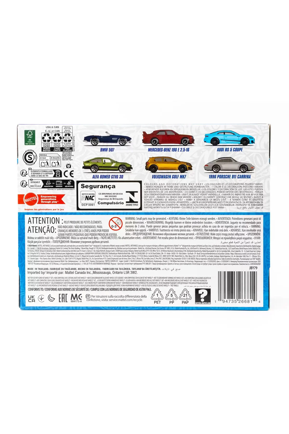 ماشین اسباب بازی مجموعه بسته بندی یورو به سبک 6 HOT WHEELS
