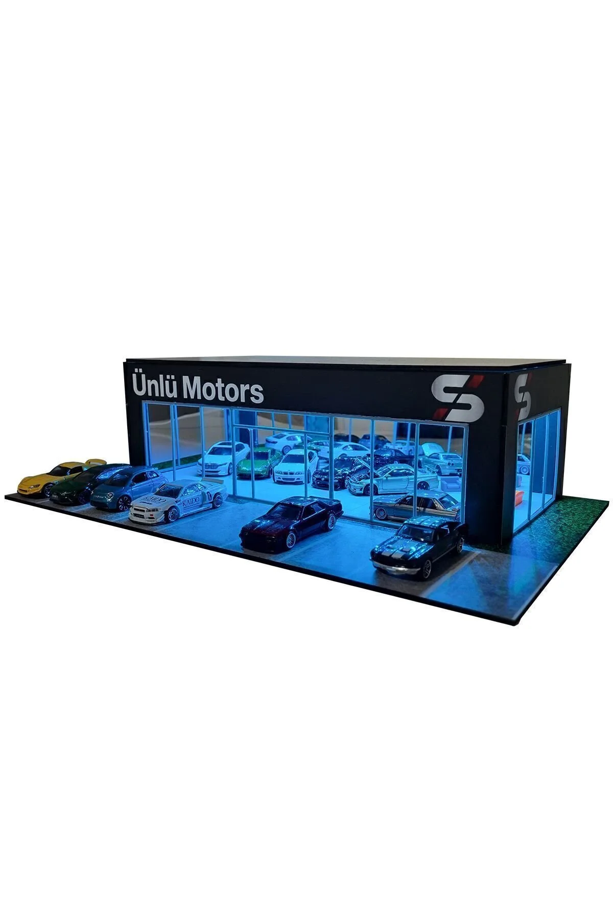 ماکت گالری نمایشگاه شخصی سازی DIORAMA LED روشنایی 1 64 چرخ های داغ سازگار HOT WHEELS