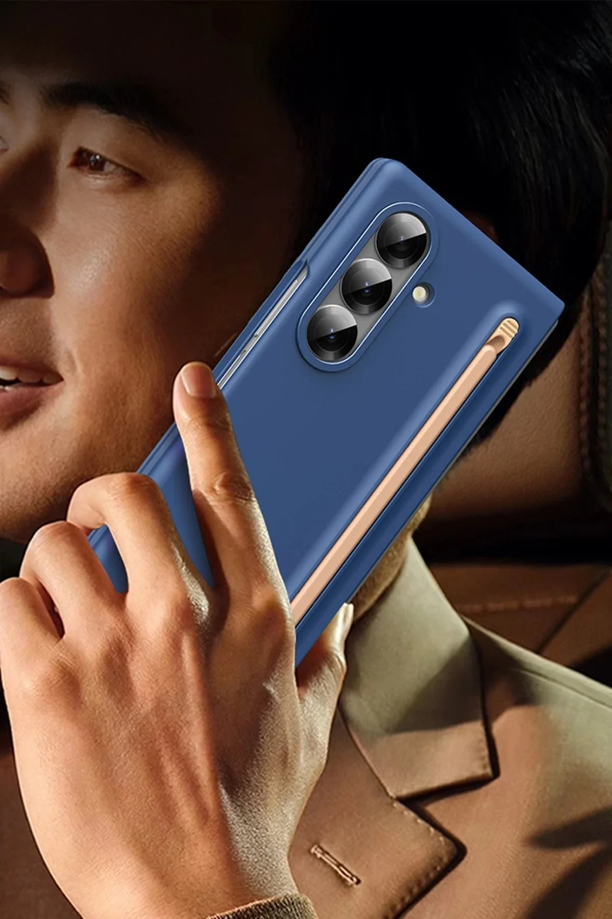 کاور و قاب SAMSUNG GALAXY Z FOLD 6 HOLE COVER آبی دریایی CepteToptan