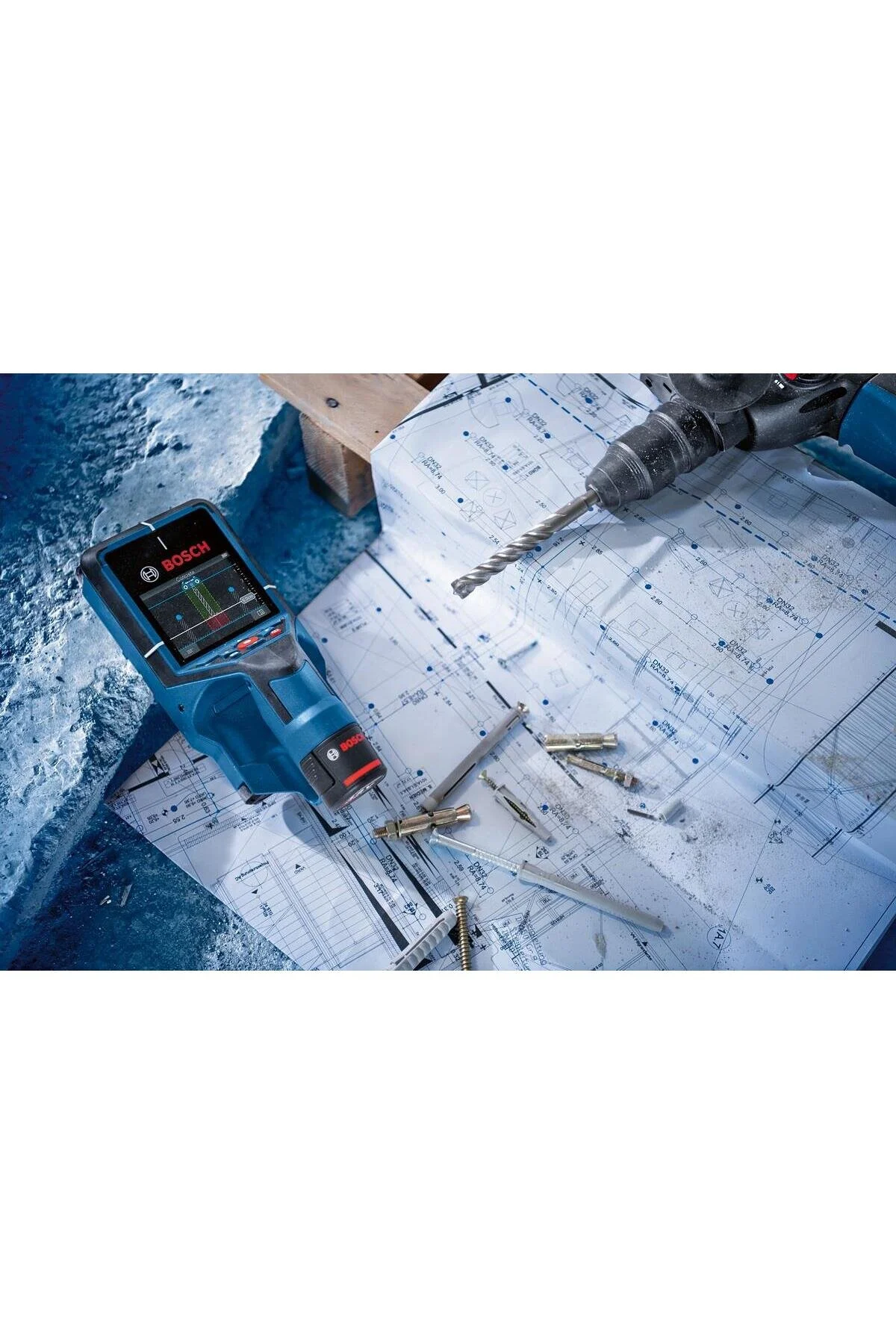 دستگاه اندازه گیری اسکن دیواری D TECT 200 C 12 V 2 AH با باتری 0601081601 بوش Bosch