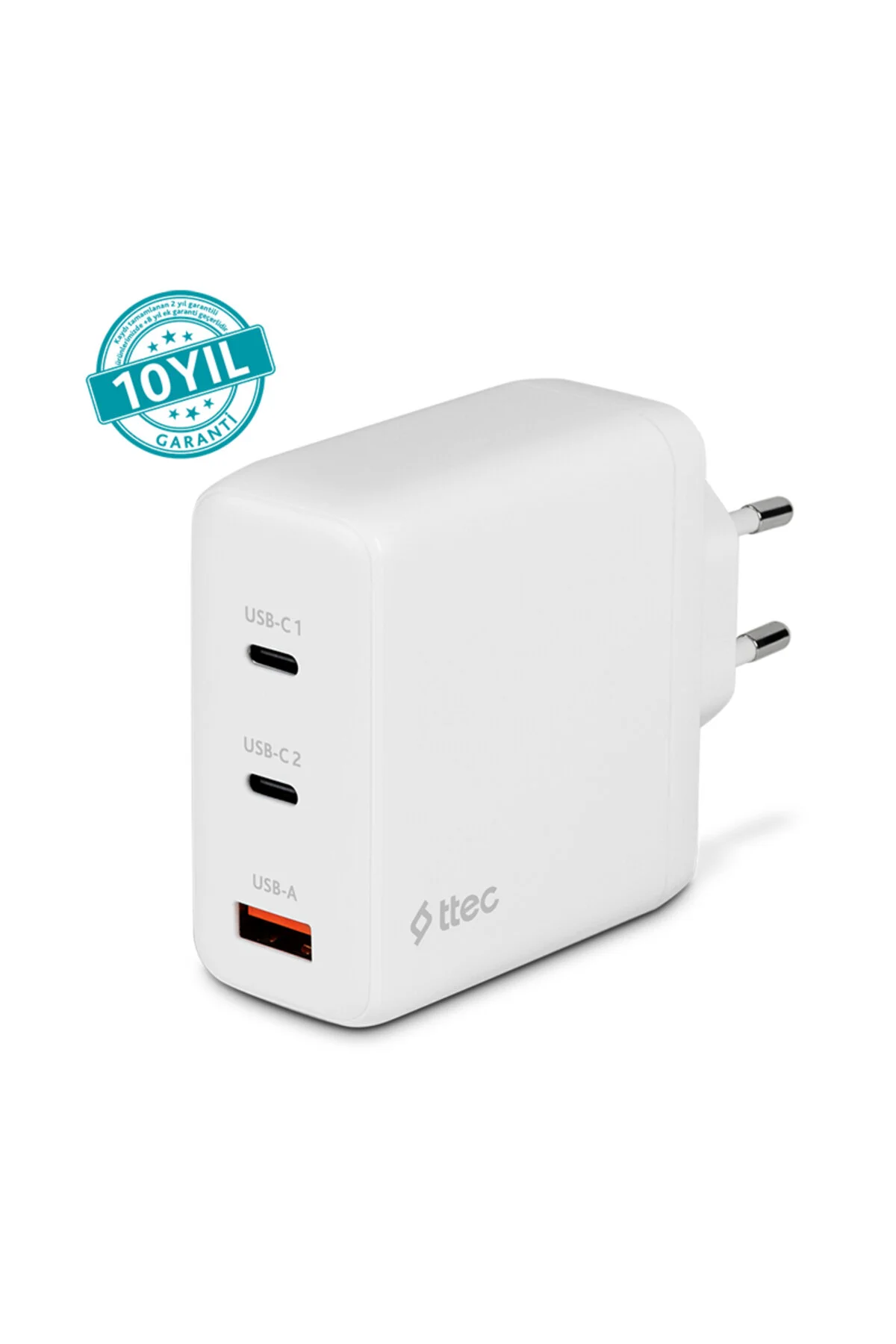 شارژر SMARTCHARGER TRIO GAN 120W PD TRAVEL FAST CHARGER 2 USB C+USB A Ttec
