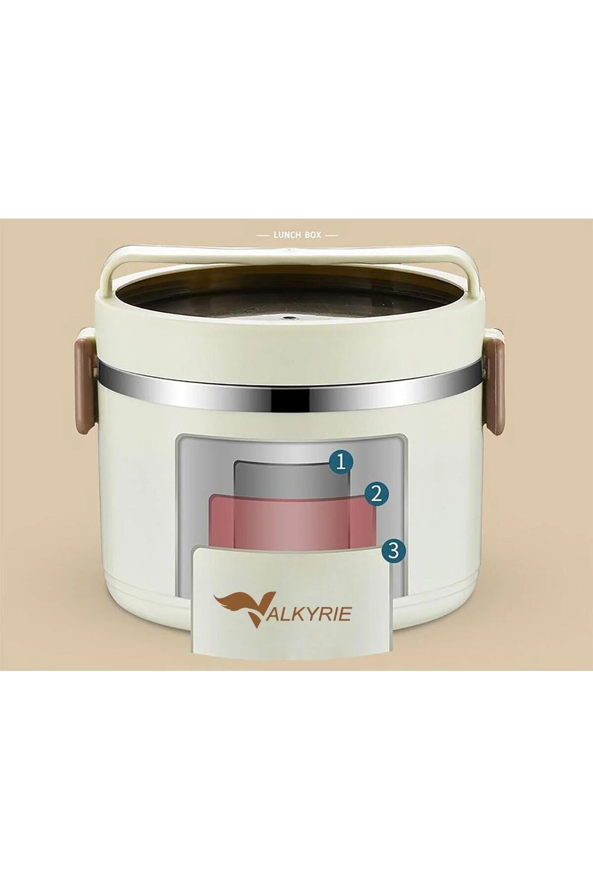 فلاسک کیسه عایق حرارتی فولادی 3 محفظه مجموعه ظروف غذا بزرگ با اورجینال valkyrie