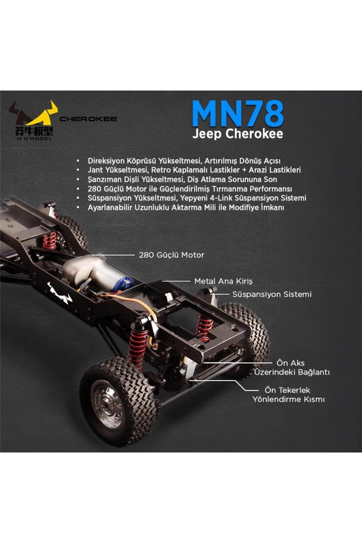MN78 1 12 JEEP CHEROKEE 4X4 RC مدل CRAWLER کامیون آفرود کنترل از راه دور ماشین RTR آبی ترکیه MN Model