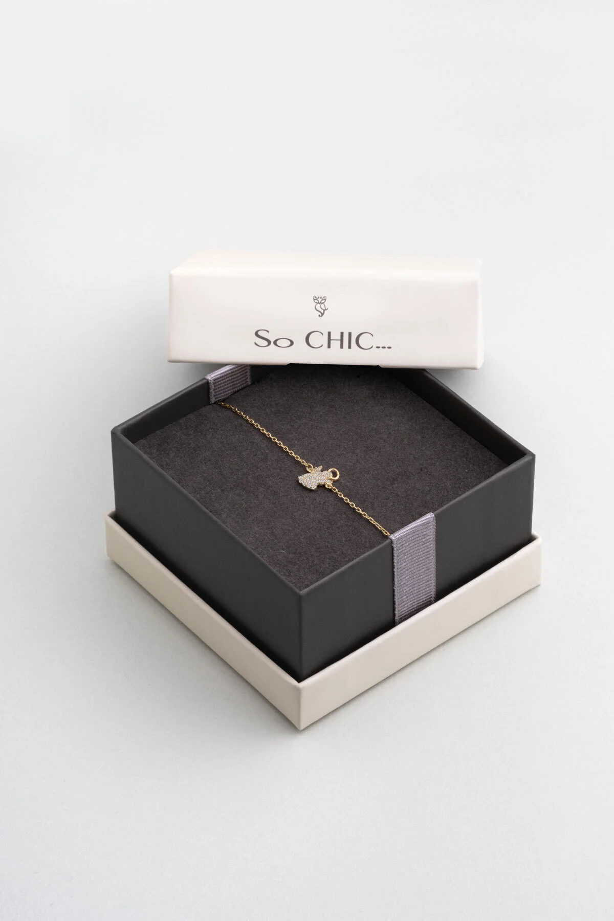 دستبند نقره ای 19 سانتی متری با روکش طلای زرد 18 عیار فرشته کوچولو So Chic